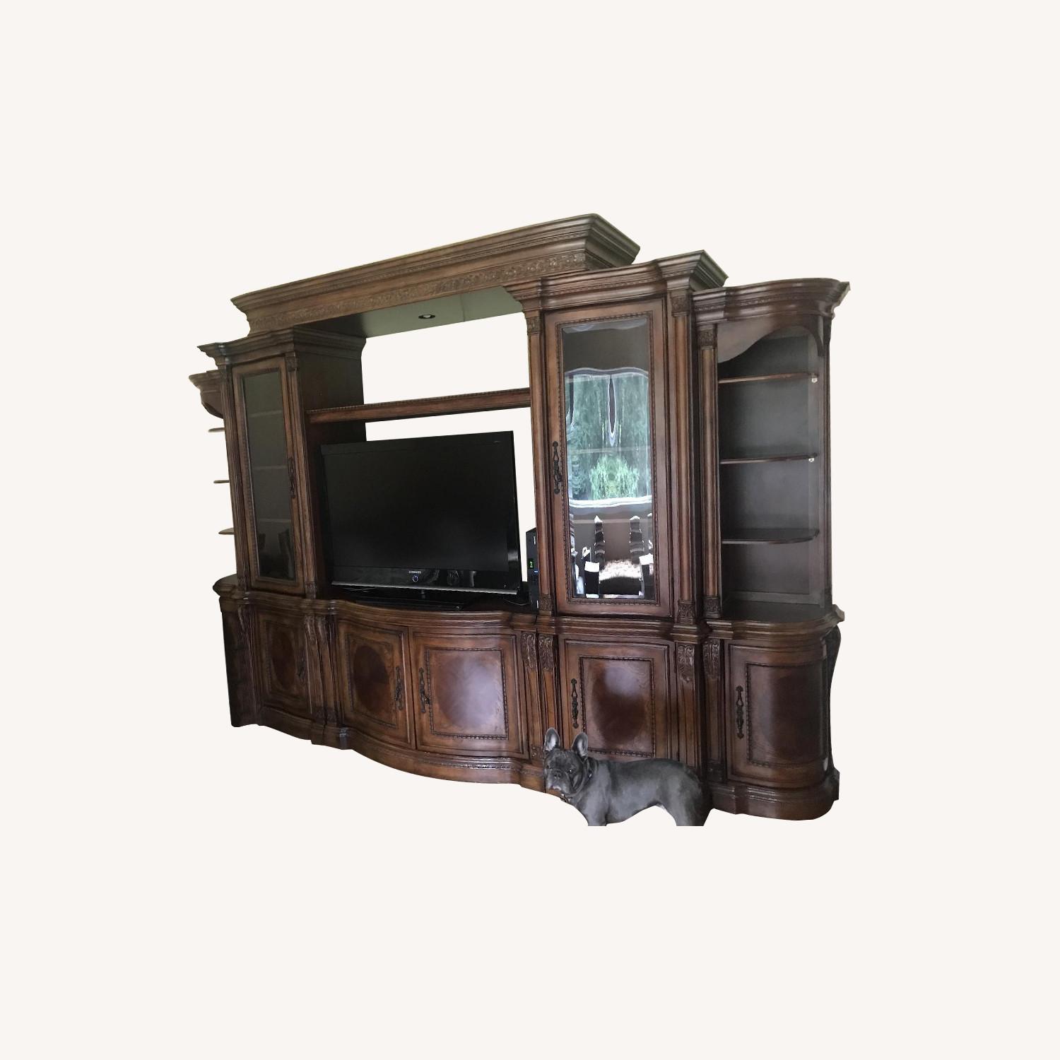 Walnut Entertainment Wall Unit - image-0