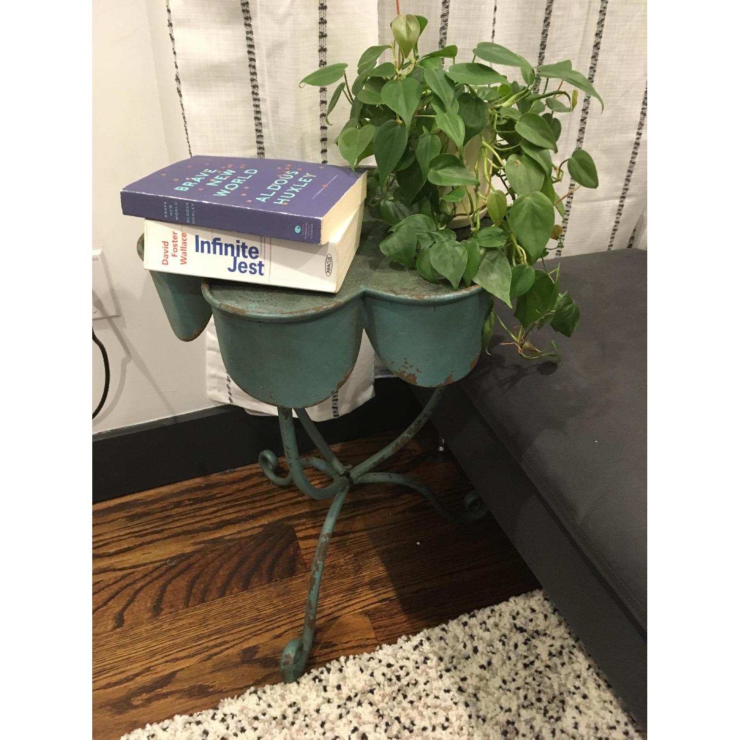 World Market Rustic Boho Turquoise End Table AptDeco