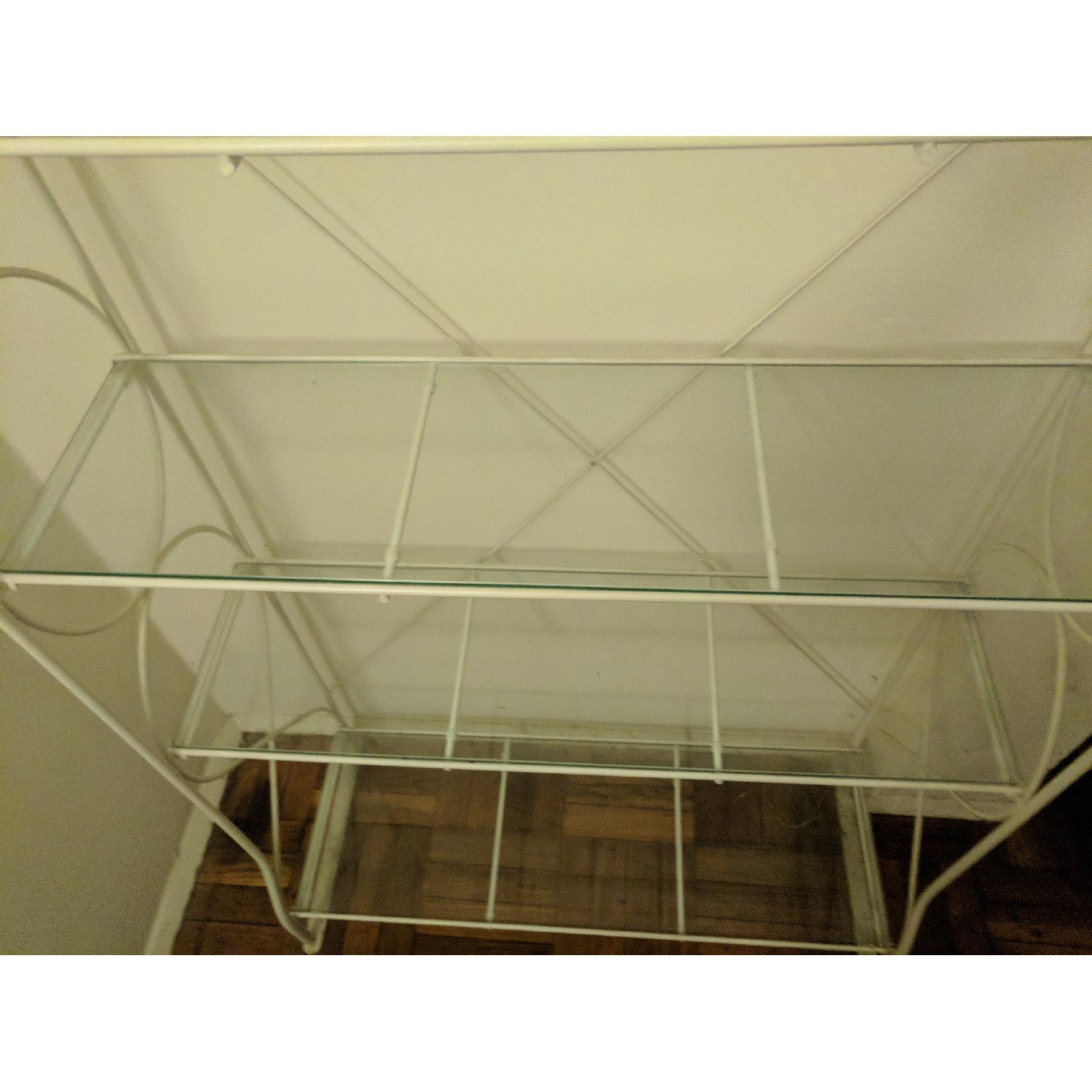 Ikea White & Glass Shelving Unit AptDeco