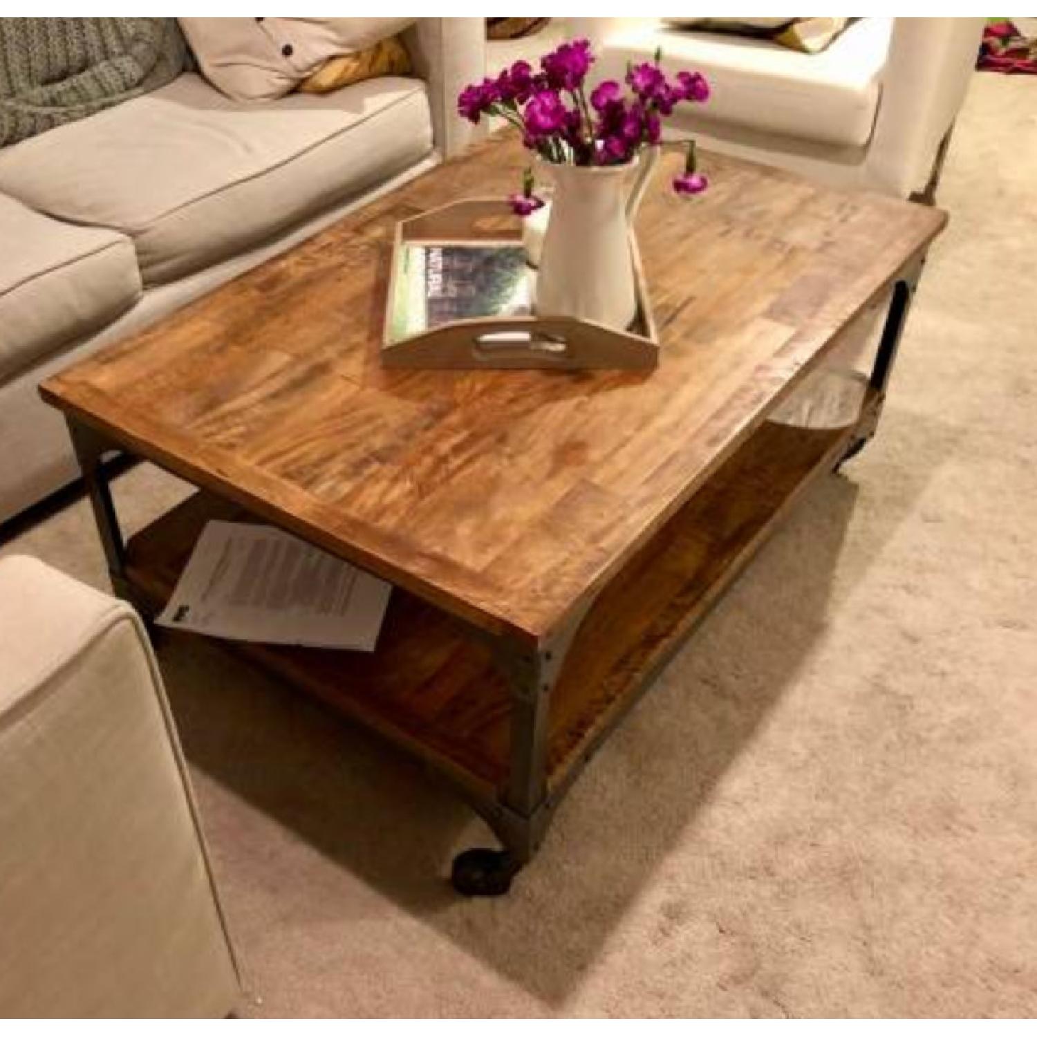 World Market Wood & Metal Industrial Coffee Table - image-3