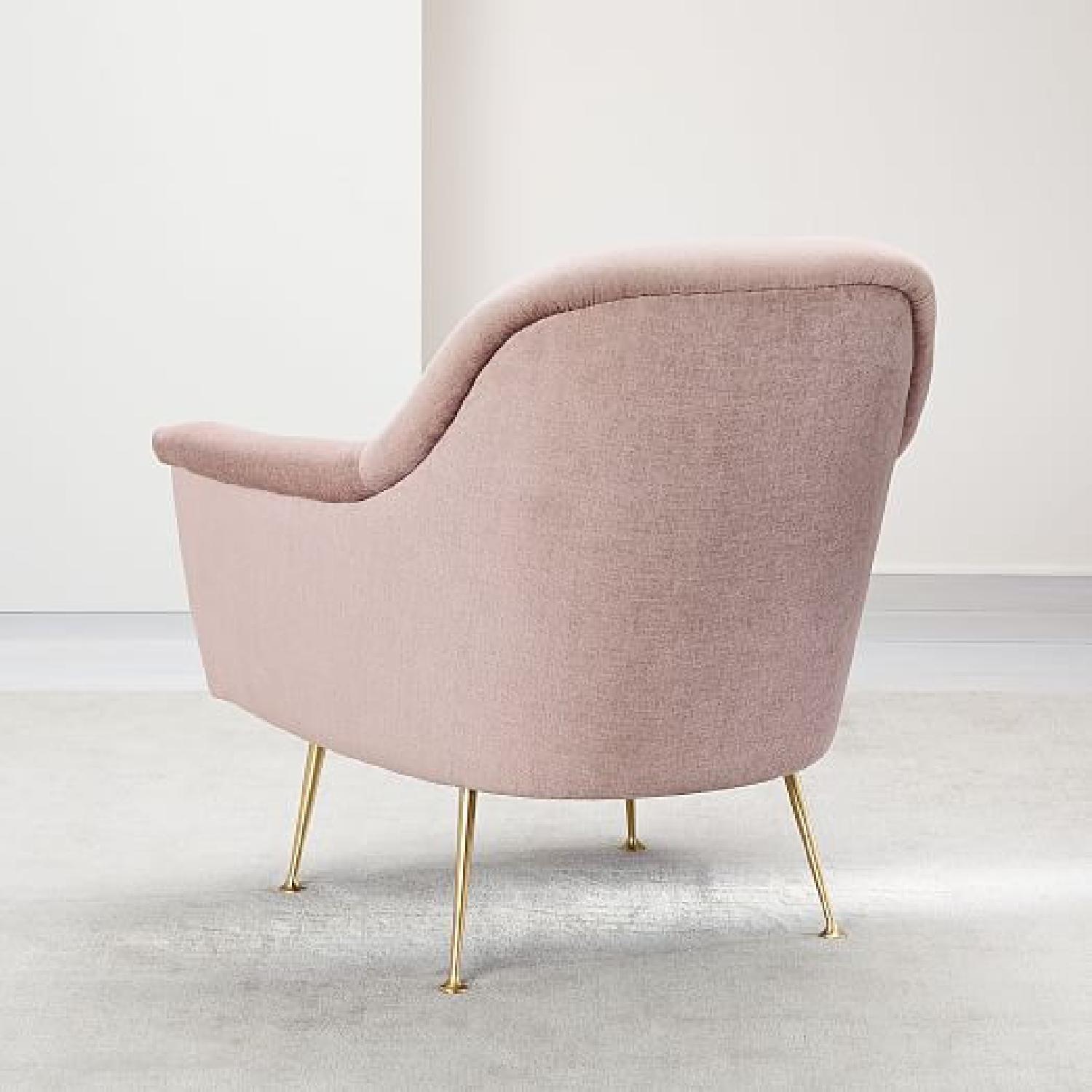 West Elm Phoebe Chair in Light Pink Distressed Velvet - image-3