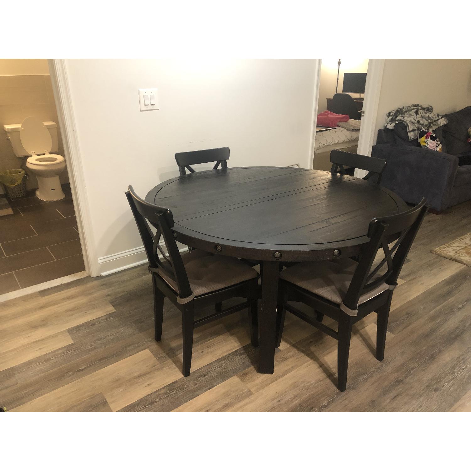 Restoration Hardware Dining Table w/ 4 Ikea Ingolf Chairs - image-3