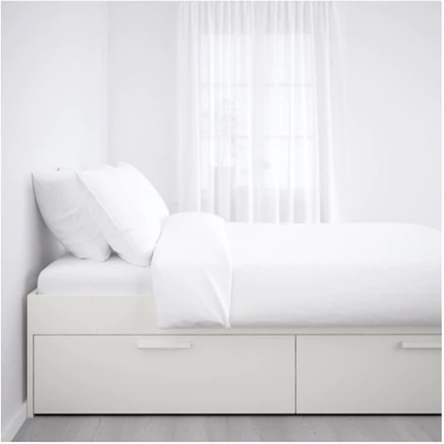 Ikea Full White Platform Bed w/ Storage - image-2