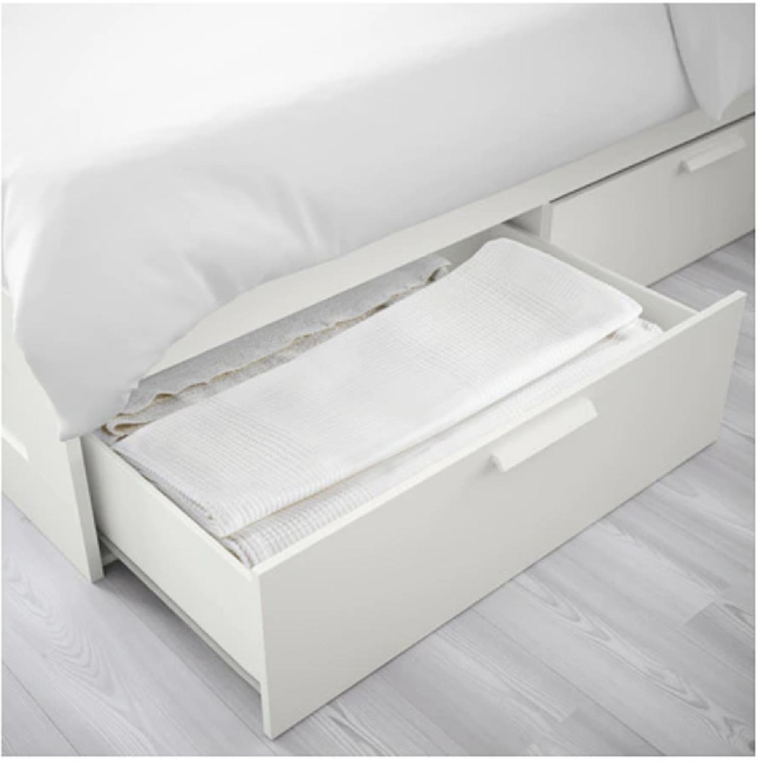 Ikea Full White Platform Bed w/ Storage - image-3