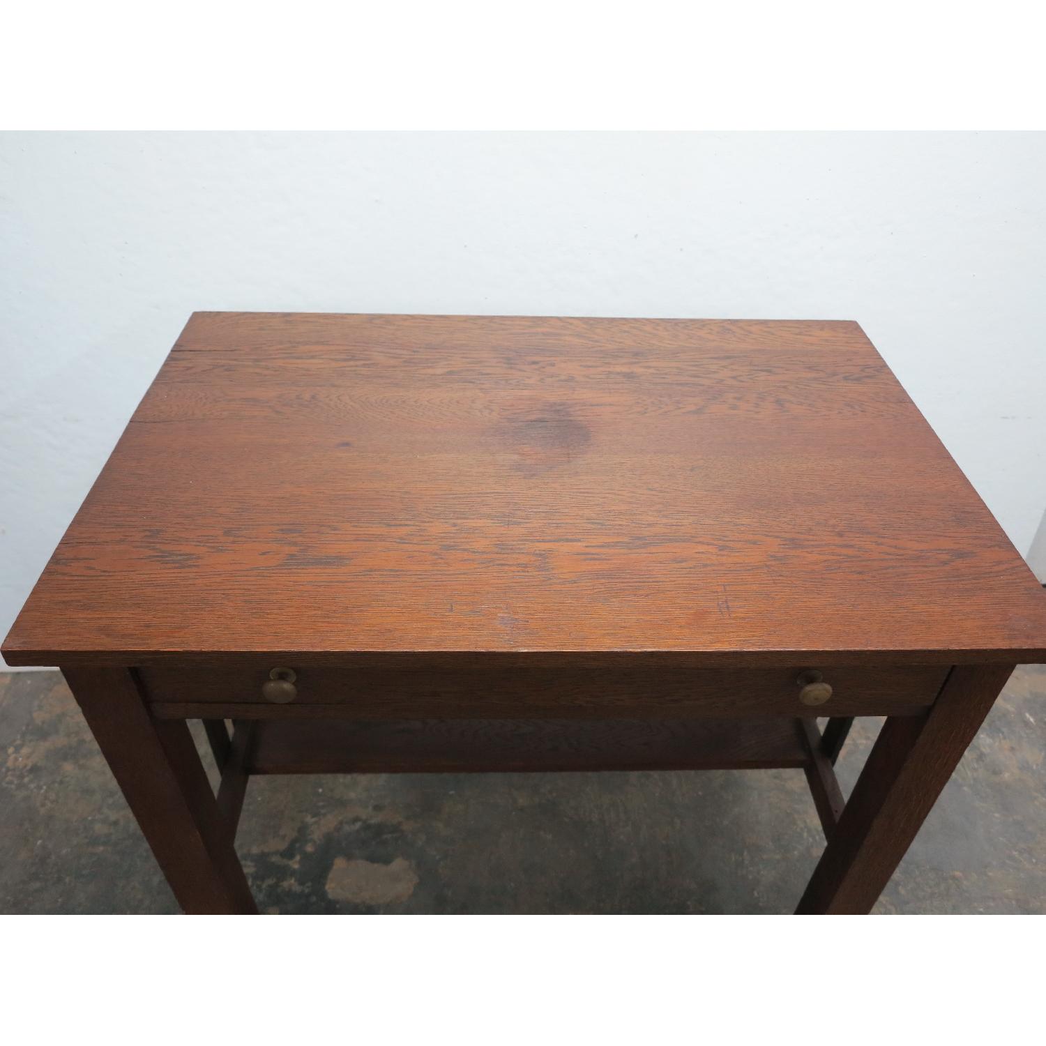 Antique Mission Arts & Crafts Style Library Desk AptDeco