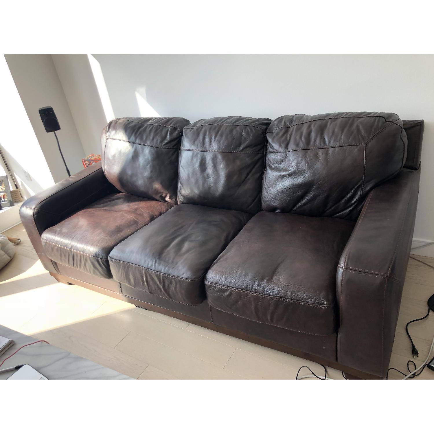 Ashley Crestwood Brown Leather Sofa - image-2