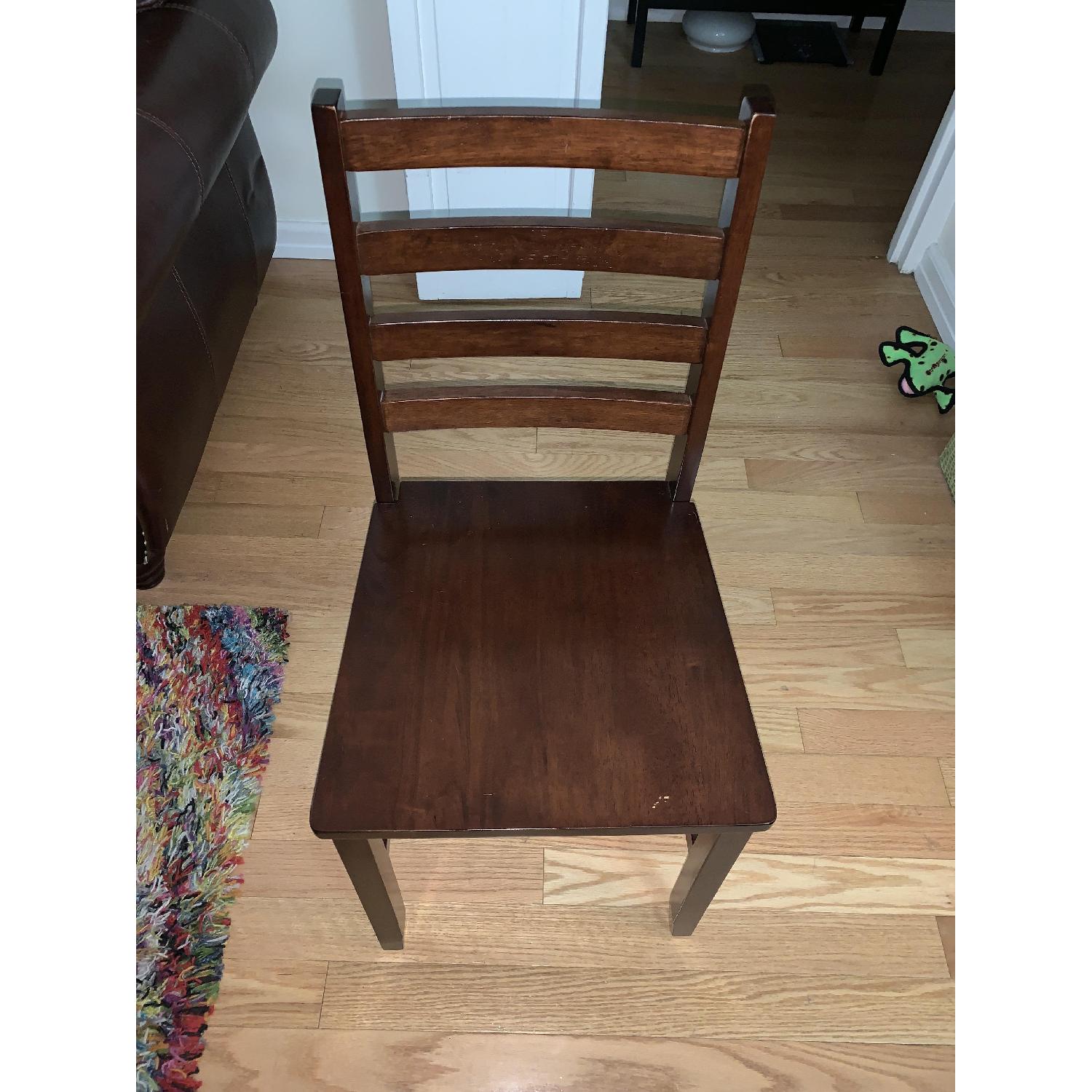 Wood Dining Table w/ Butterfly Leaf & 2 Chairs - AptDeco