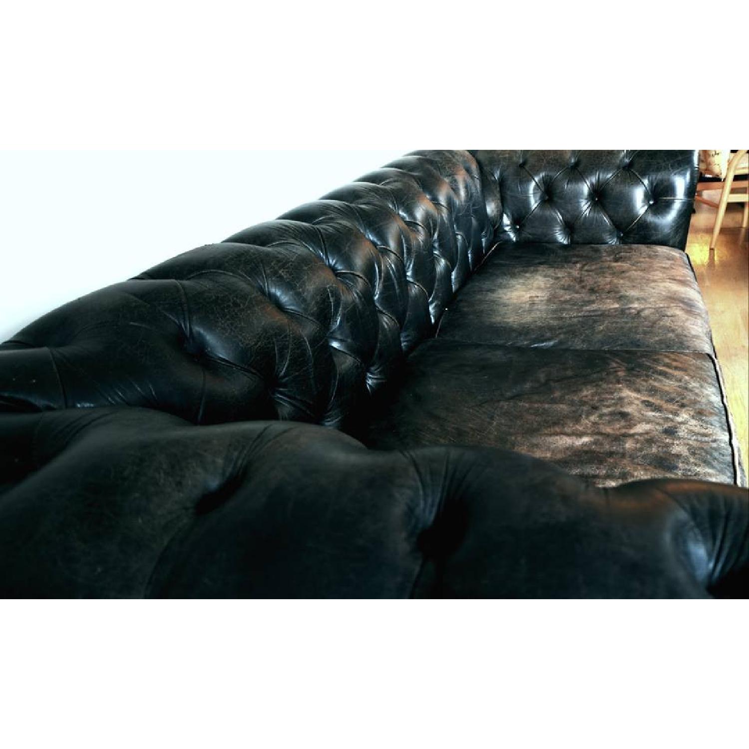 Restoration Hardware Leather Kensington Sofa - image-1