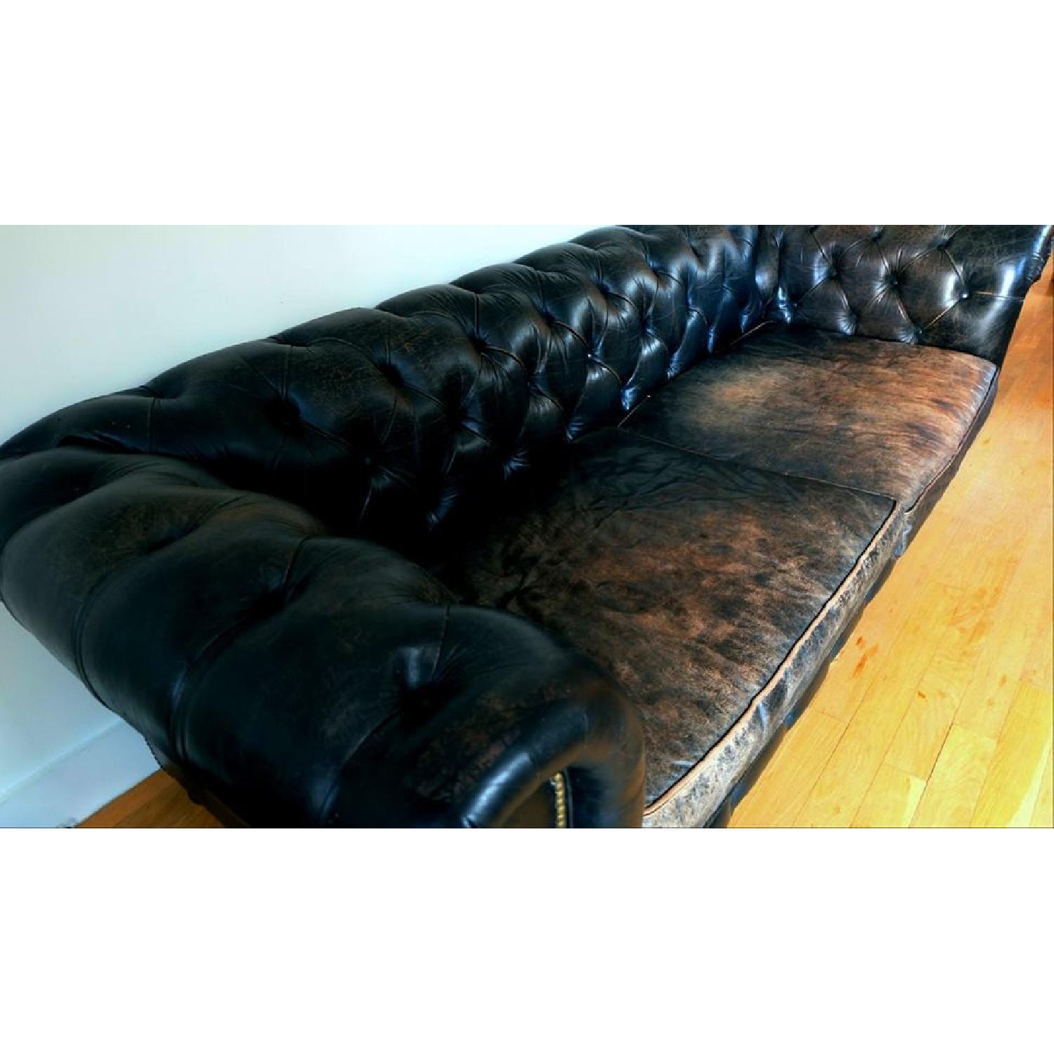 Restoration Hardware Leather Kensington Sofa - image-3
