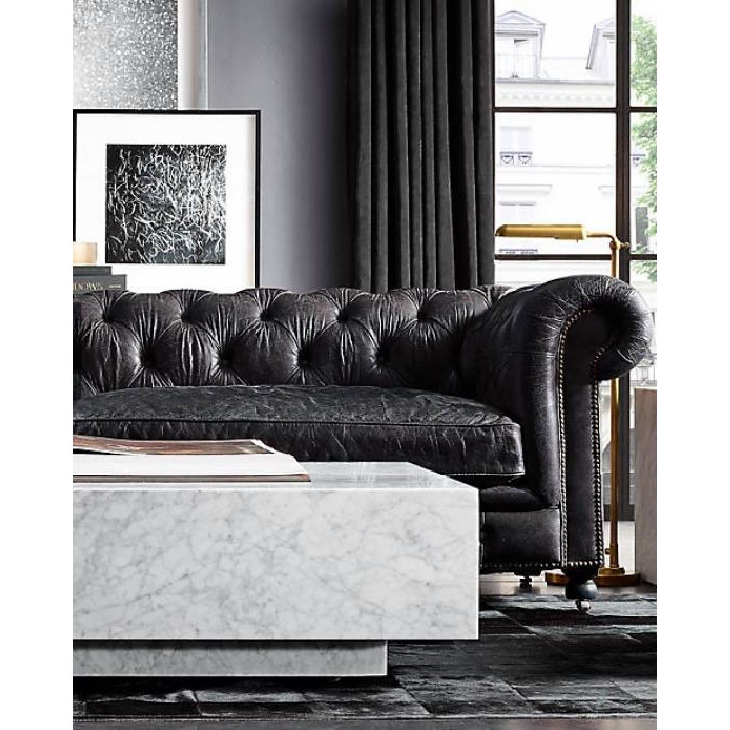 Restoration Hardware Leather Kensington Sofa - image-4
