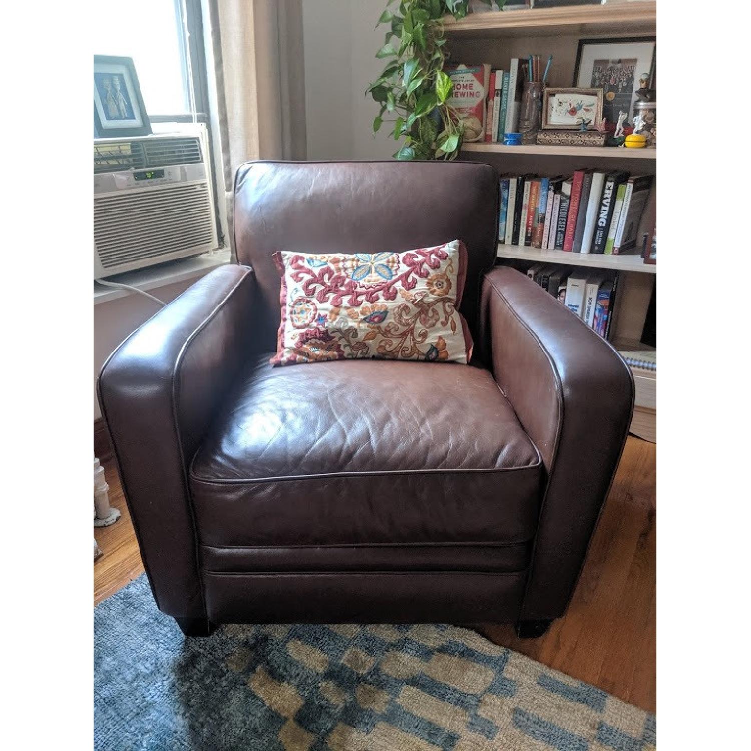 Pottery Barn Leather Armchair - image-2