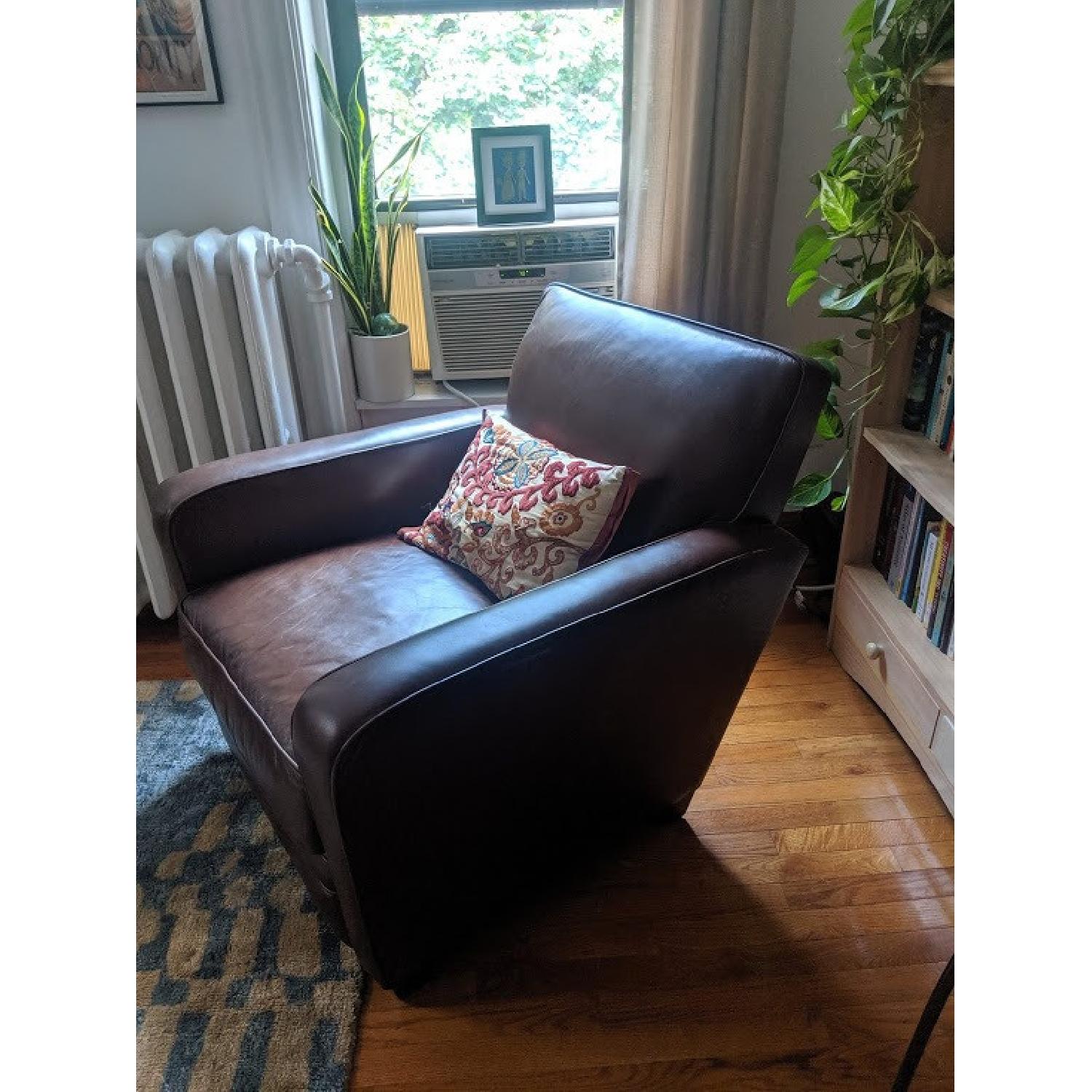 Pottery Barn Leather Armchair - image-3