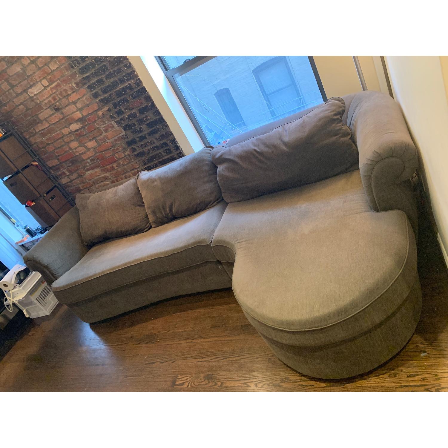 Norwalk Custom Olive Green Sectional Sofa - image-4