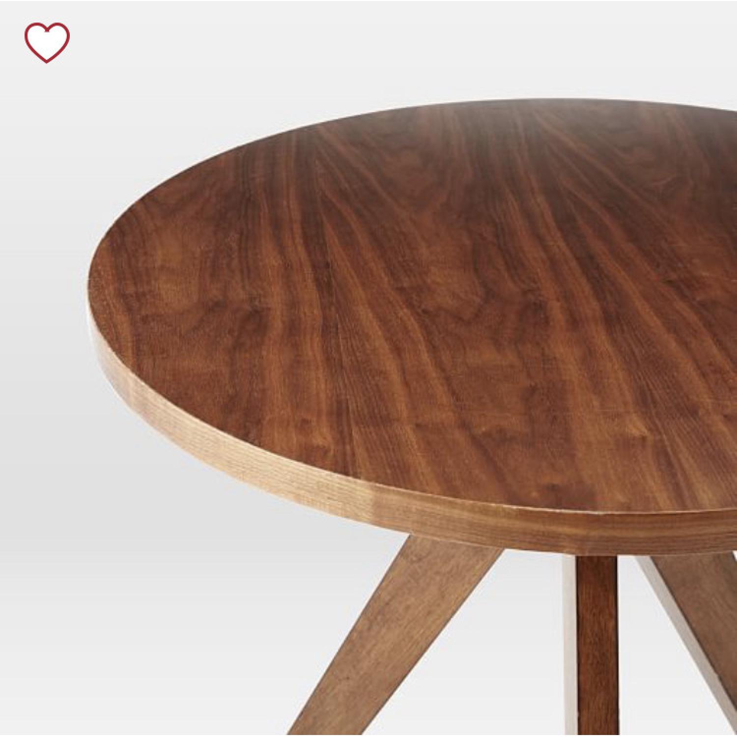 West Elm Tripod Round Walnut Dining Table - image-3