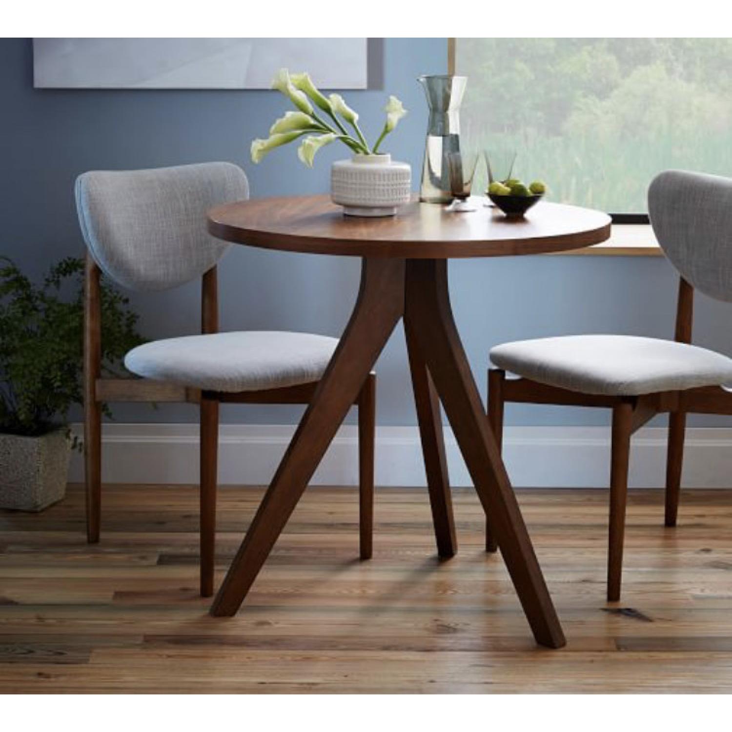West Elm Tripod Round Walnut Dining Table - image-2