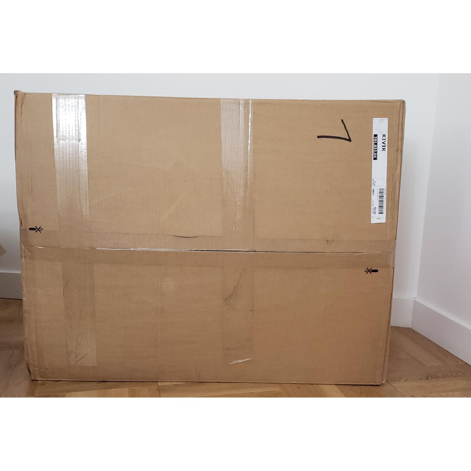 Ikea Kivik Ottoman w/ Storage in Hillared Dark Blue - image-1