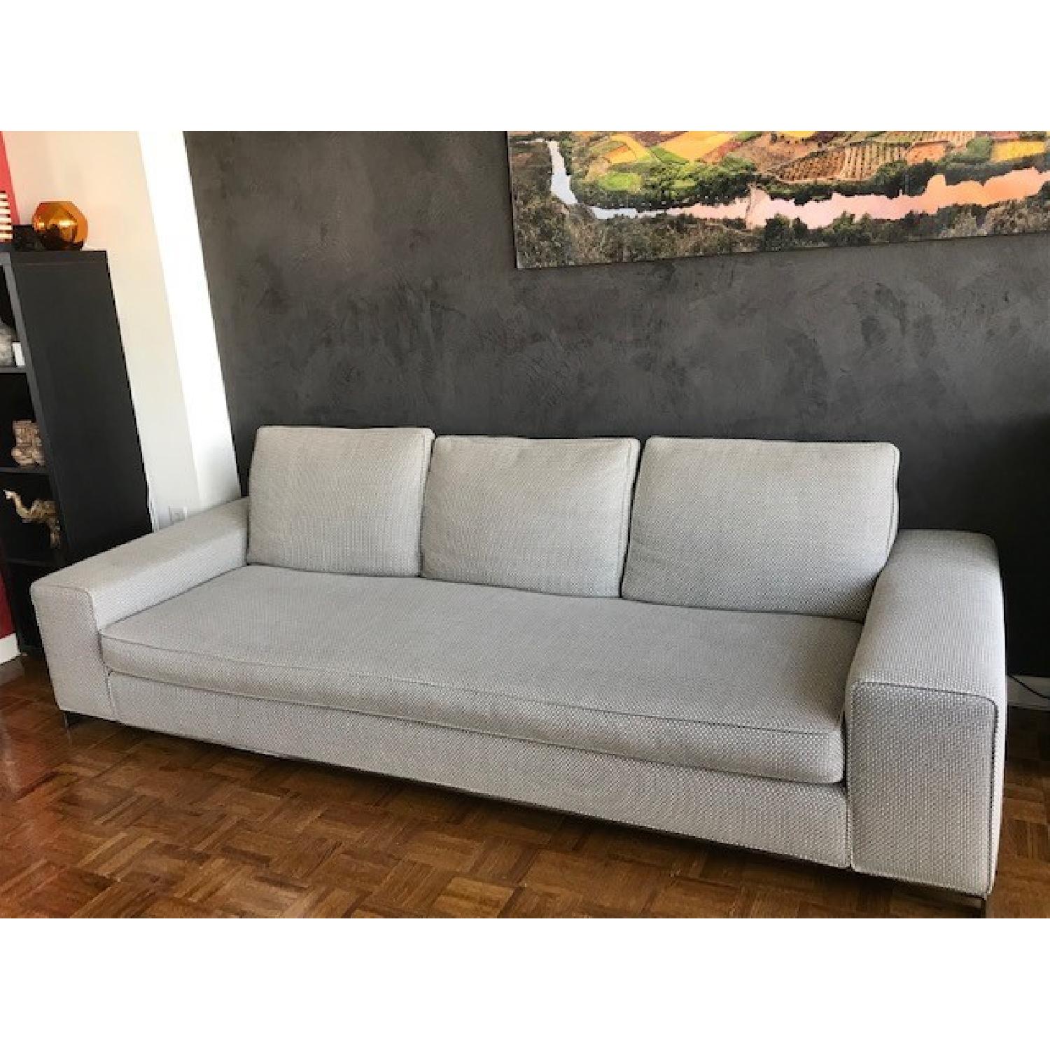 Minotti Light Grey Upholstered Sofa - image-3