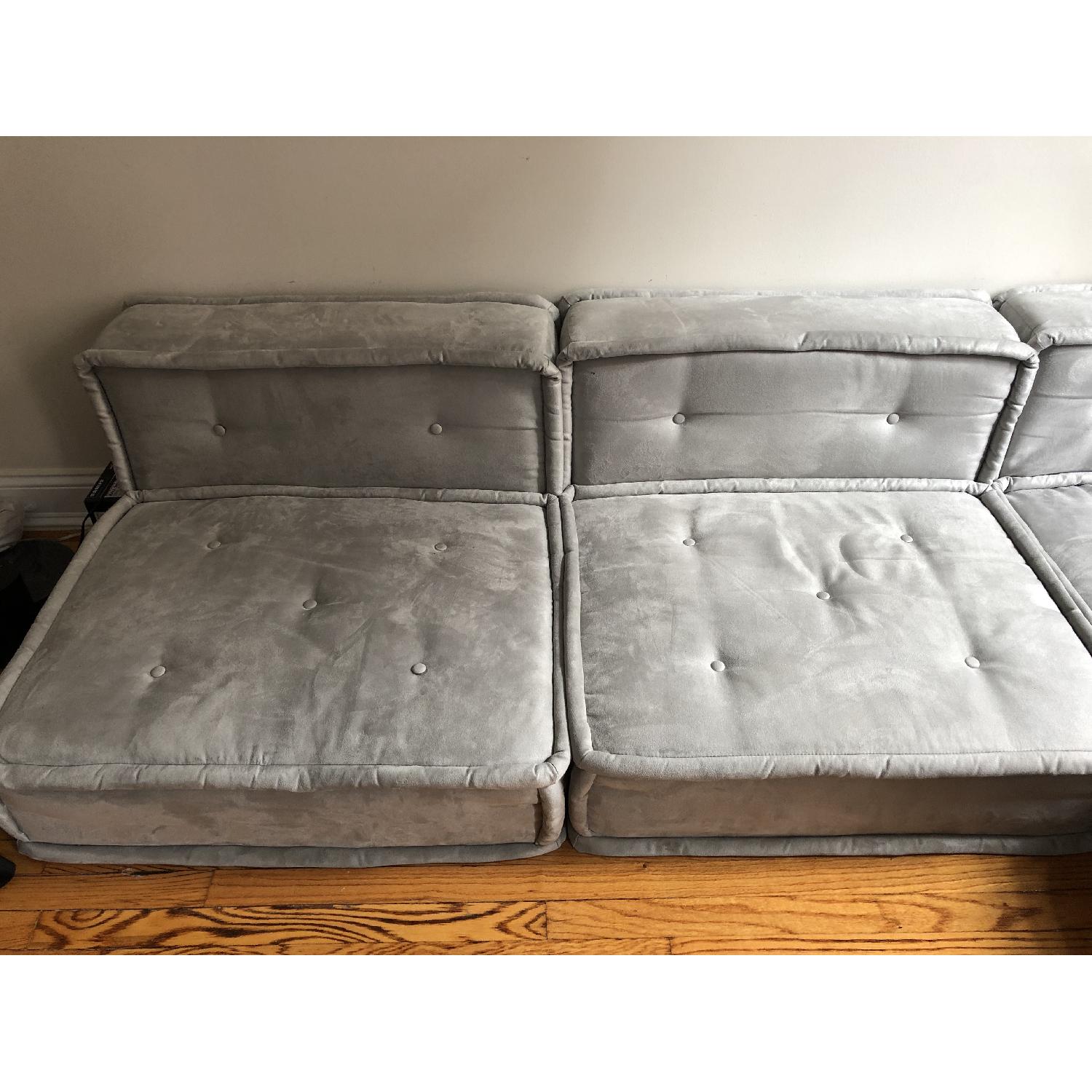 Pottery Barn PB Teen Cushy Lounge Suede Sectional Sofa - image-3