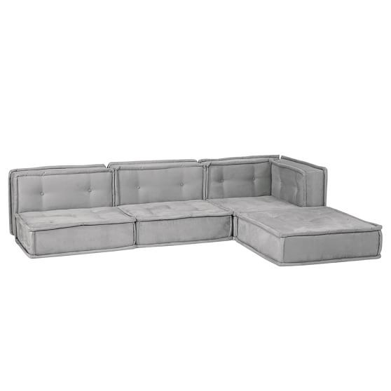 Pottery Barn PB Teen Cushy Lounge Suede Sectional Sofa
