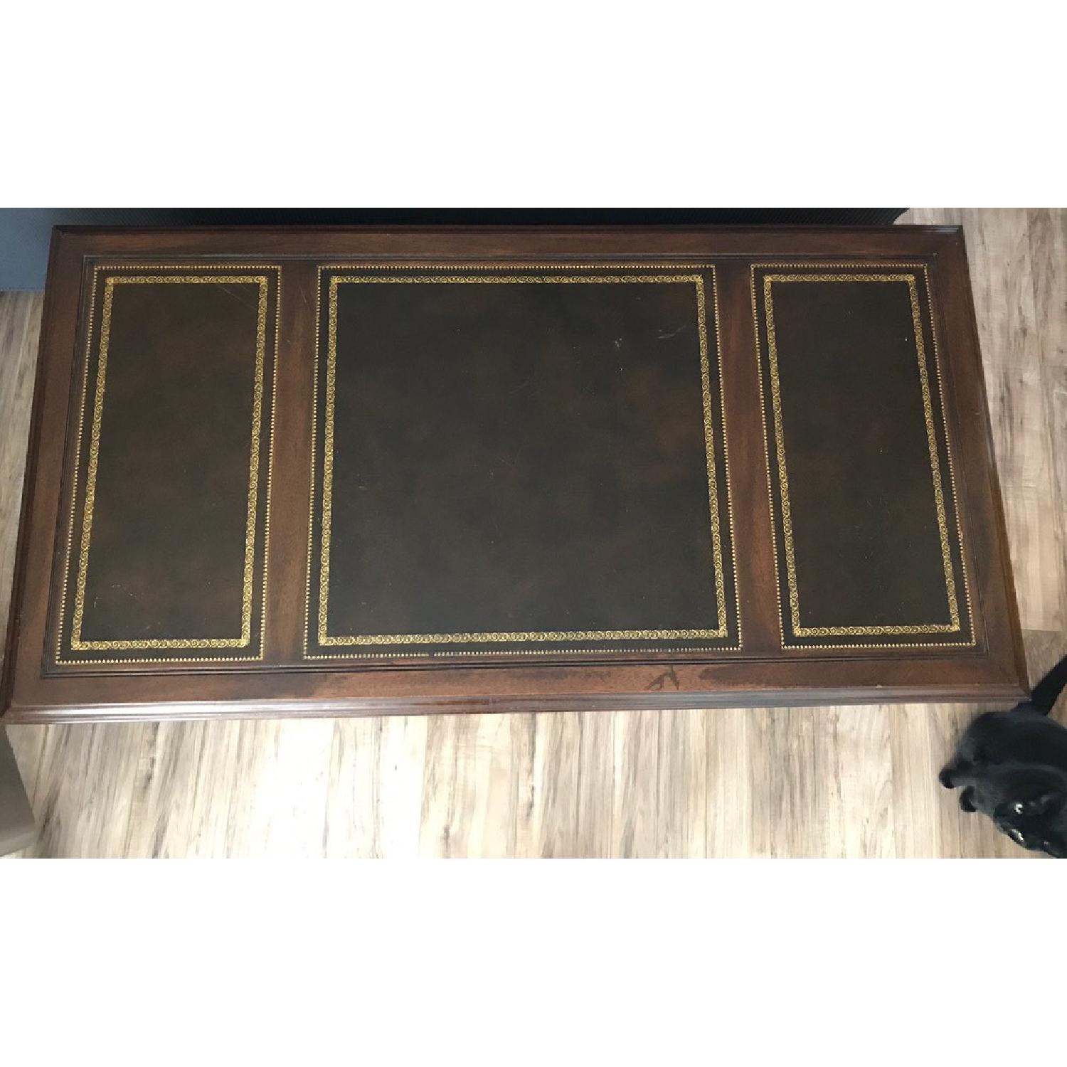 Sligh Furniture Mahogany Leather Top Executive Desk - image-3