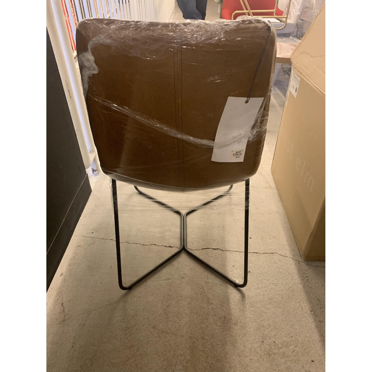 West Elm Slope Leather Dining Chair in Saddle AptDeco