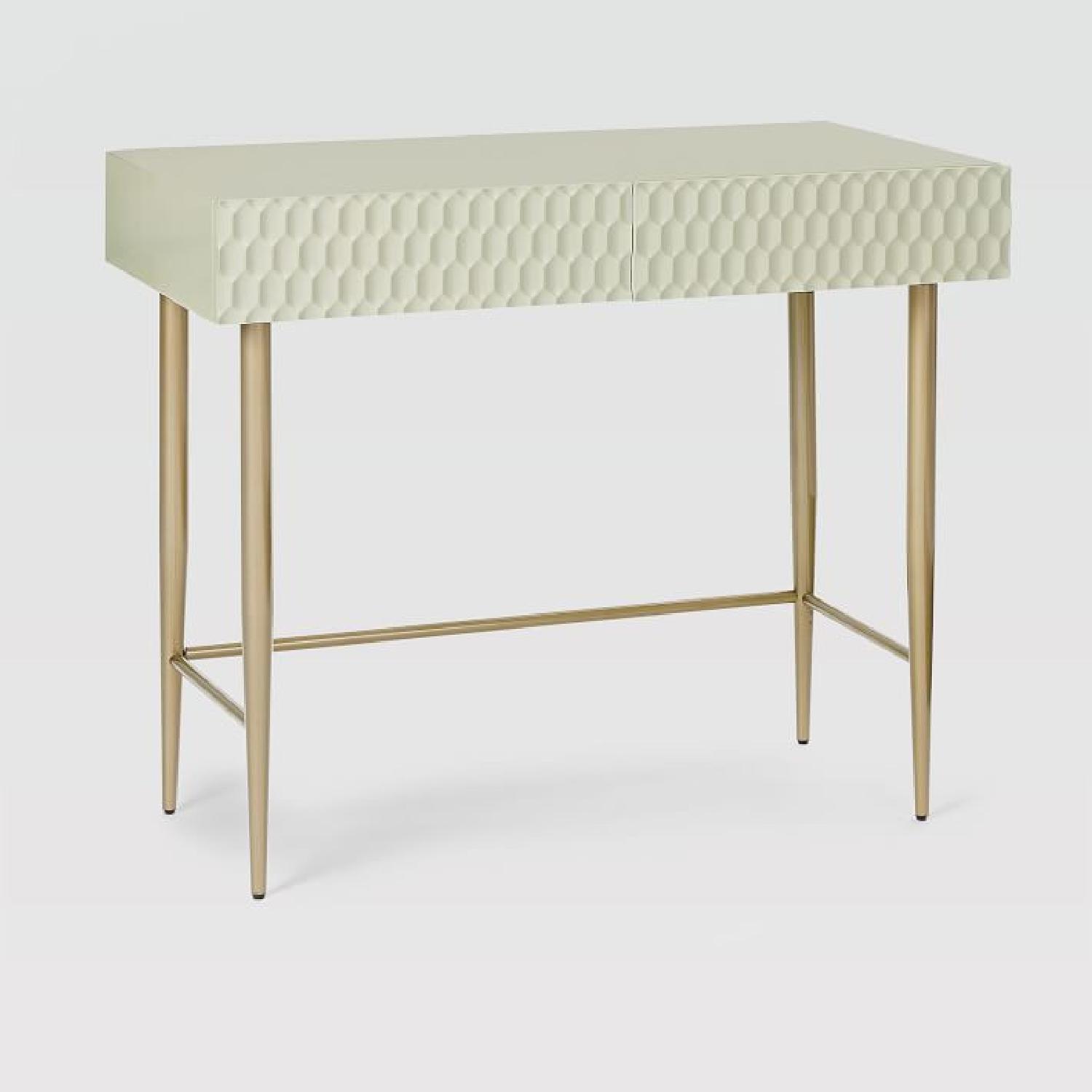 West Elm Parchment Audrey Mini Desk - image-1