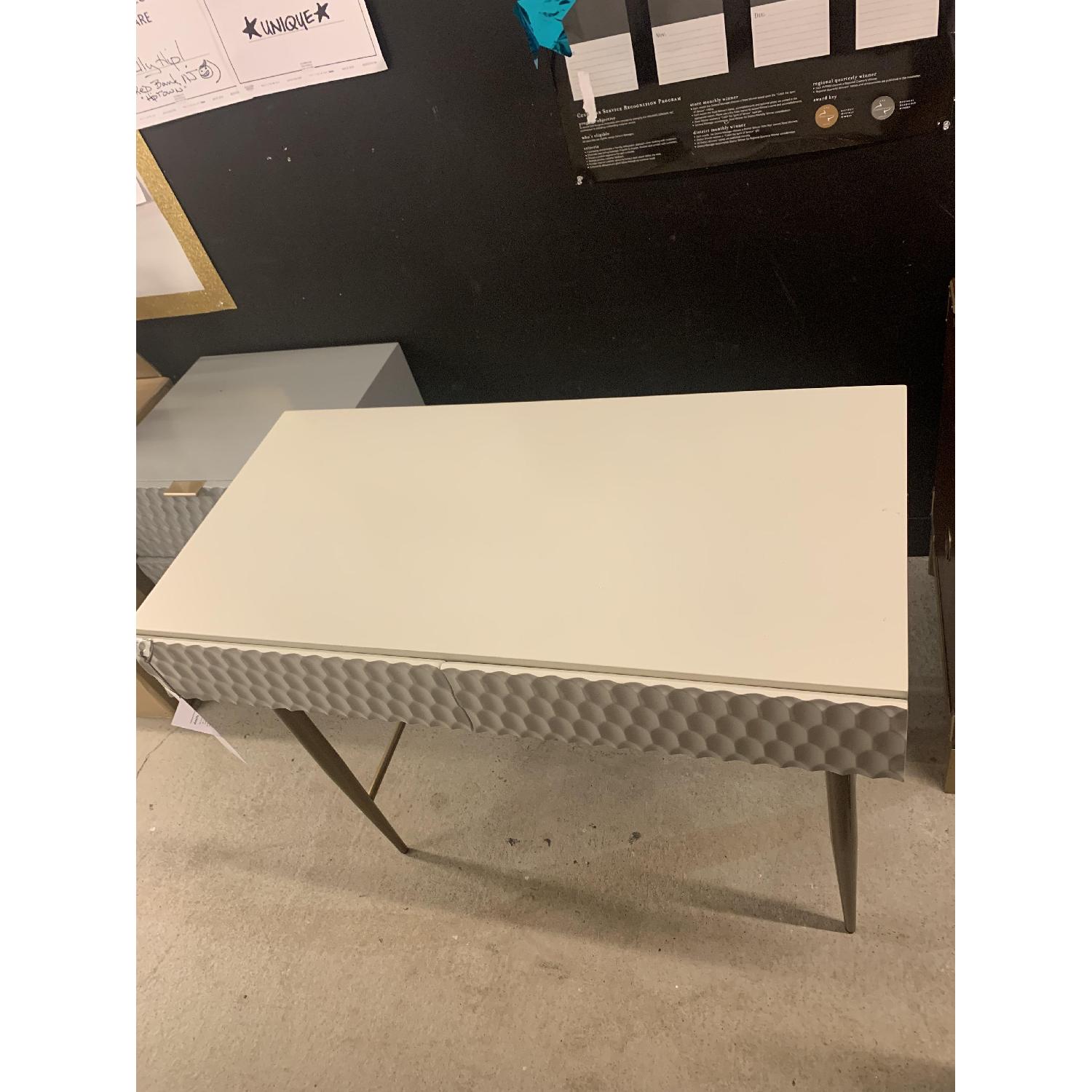 West Elm Parchment Audrey Mini Desk - image-8