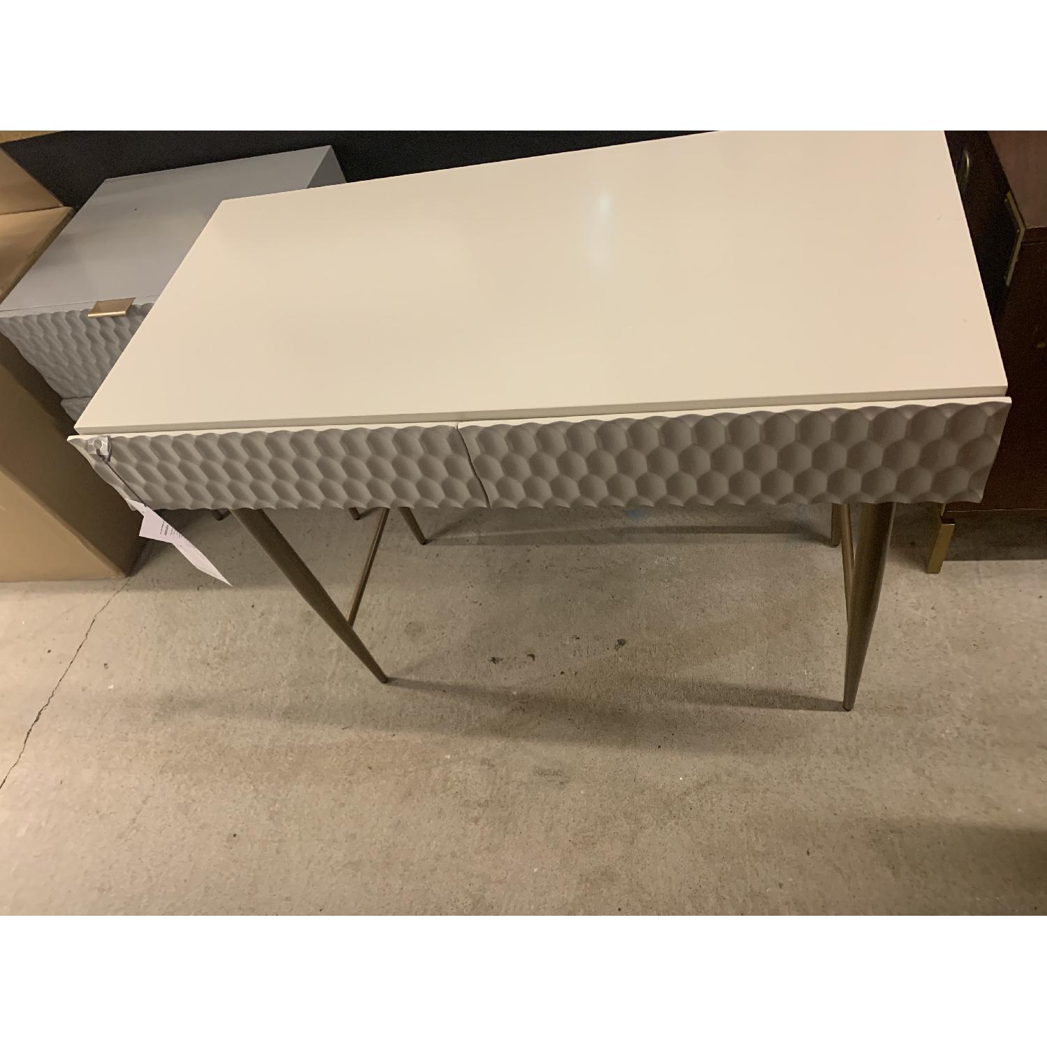 West Elm Parchment Audrey Mini Desk - image-7