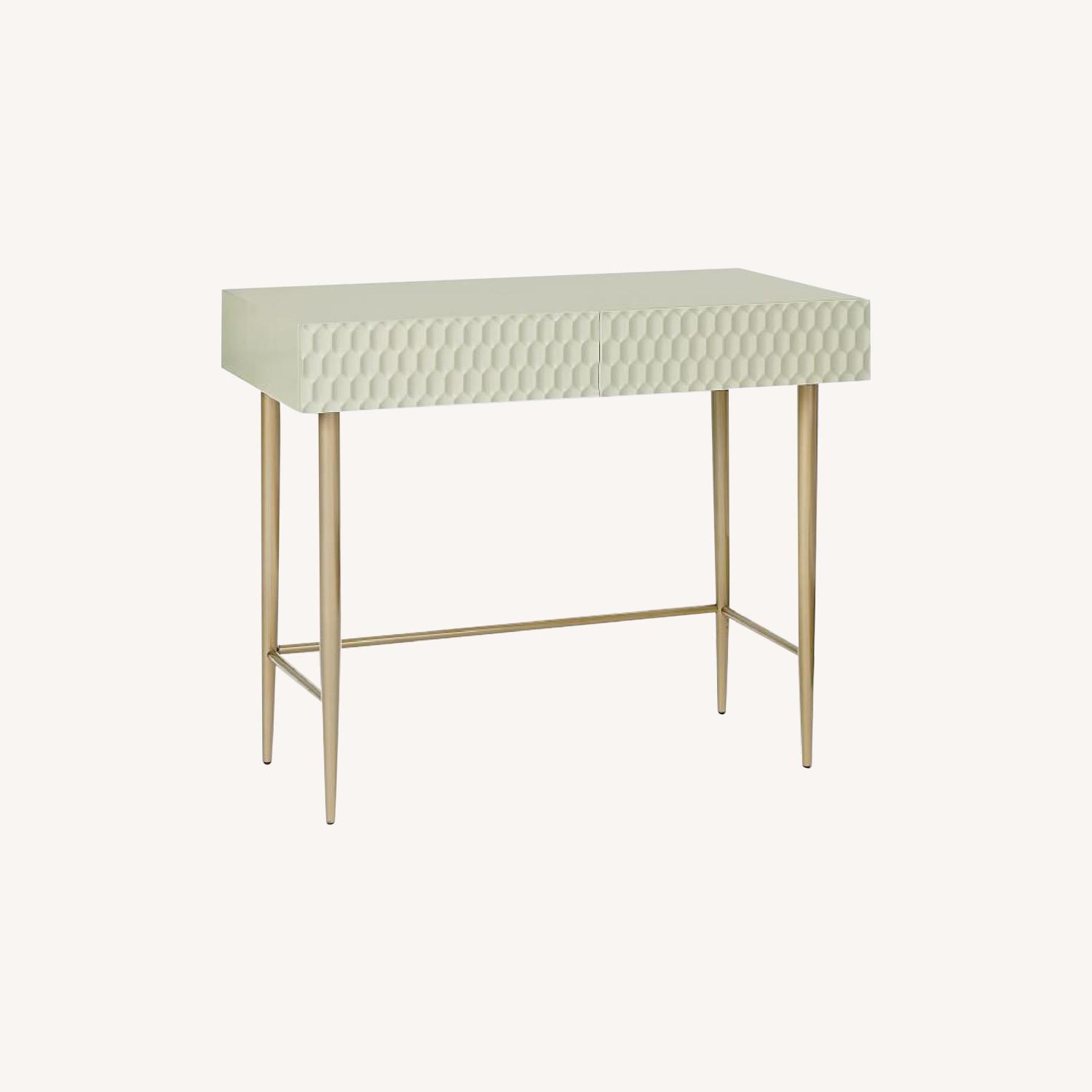 West Elm Parchment Audrey Mini Desk - image-0
