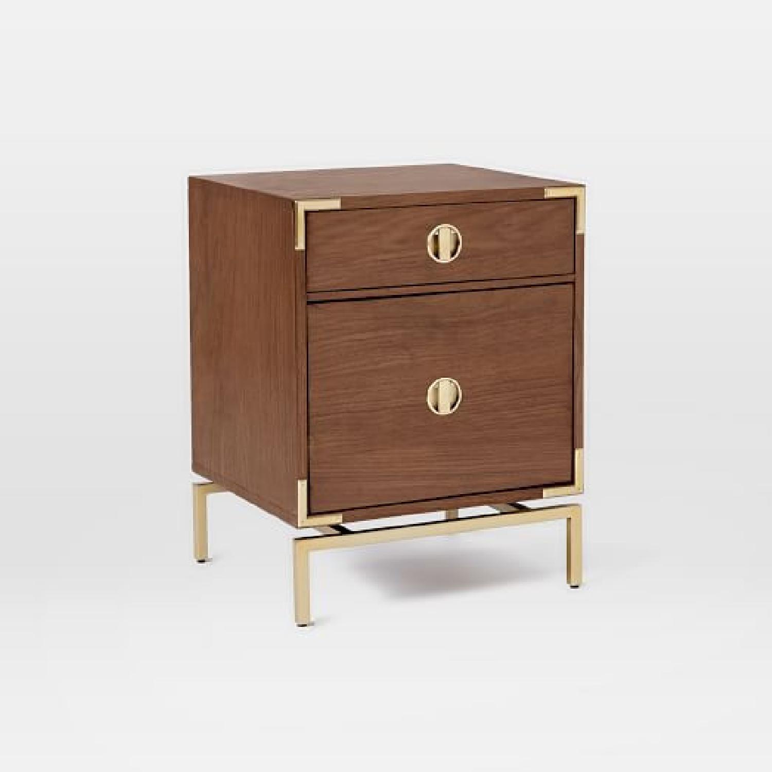 West Elm Malone Campaign Walnut Nightstand - image-3