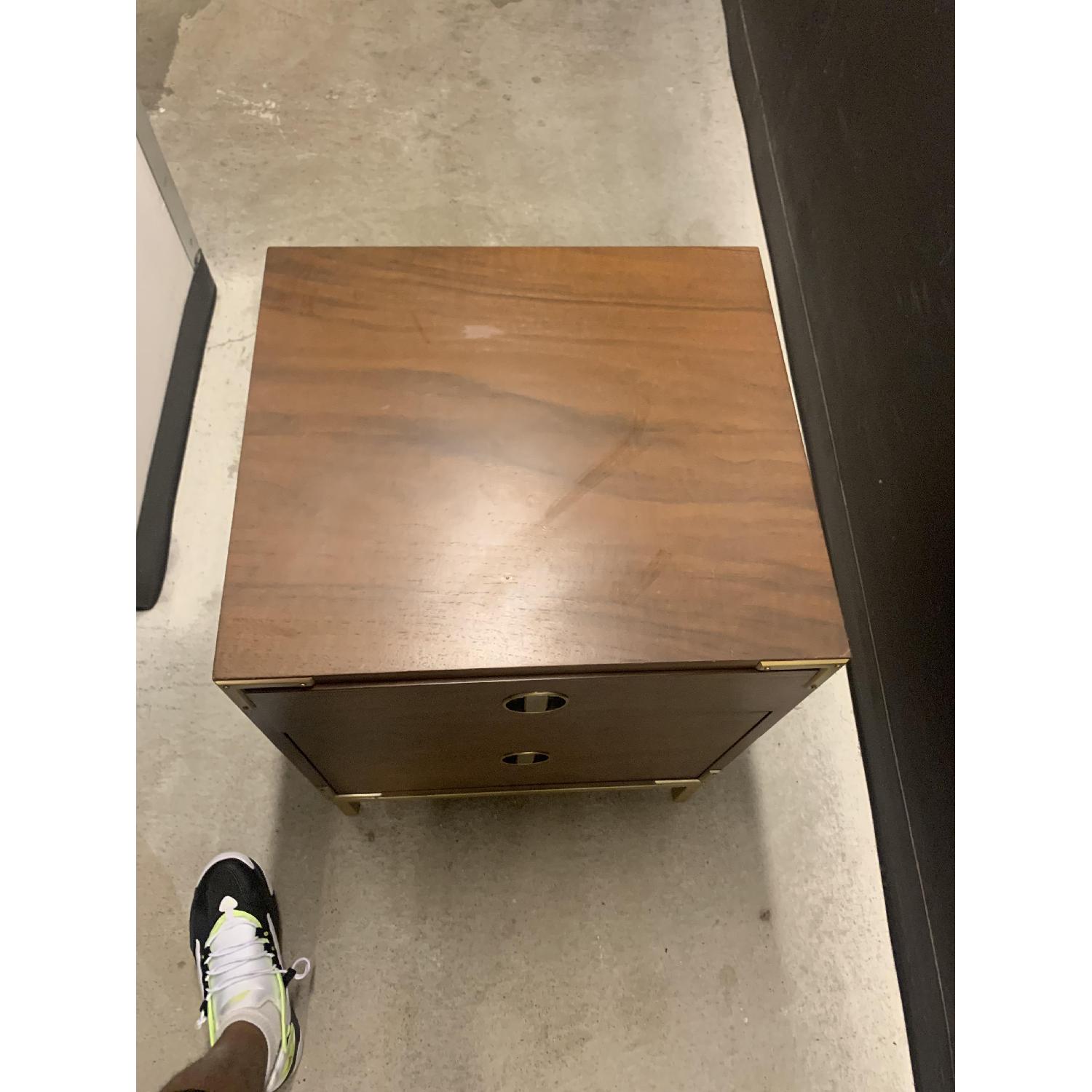 West Elm Malone Campaign Walnut Nightstand - image-5