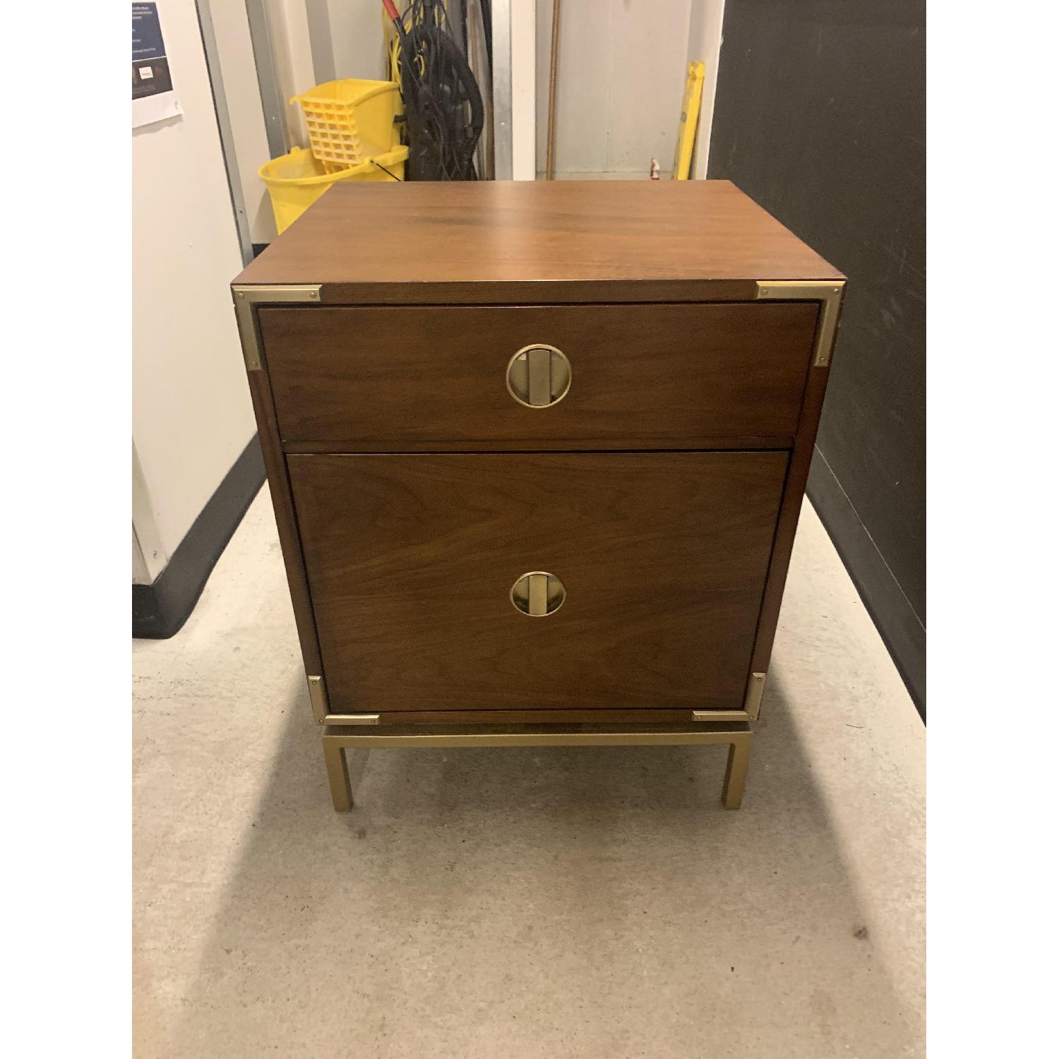 West Elm Malone Campaign Walnut Nightstand - image-7