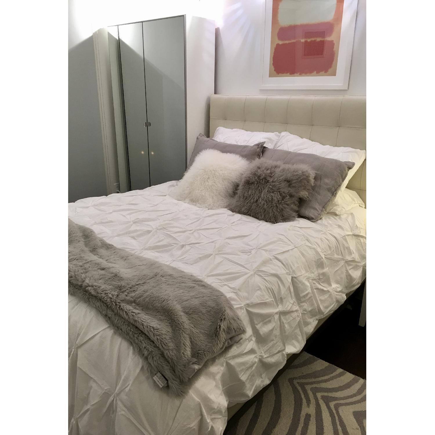 West Elm Leather Tall Grid-Tufted Headboard - image-4