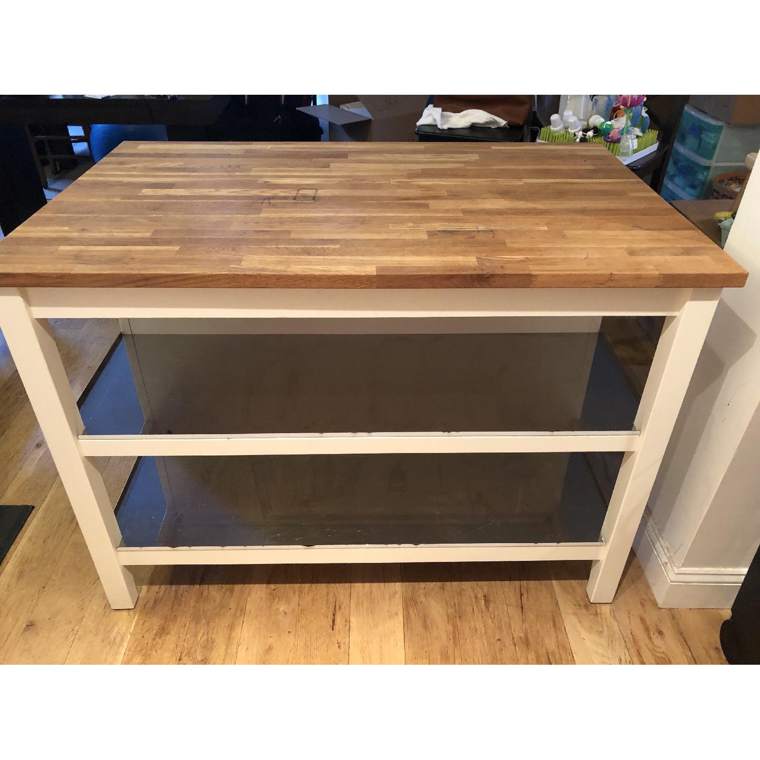 Ikea Kitchen Island w/ Storage Shelves - image-1