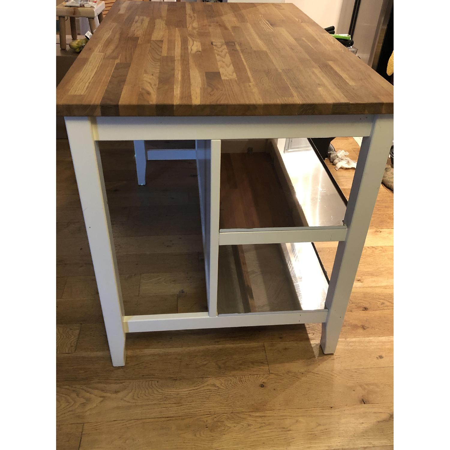 Ikea Kitchen Island w/ Storage Shelves - image-2