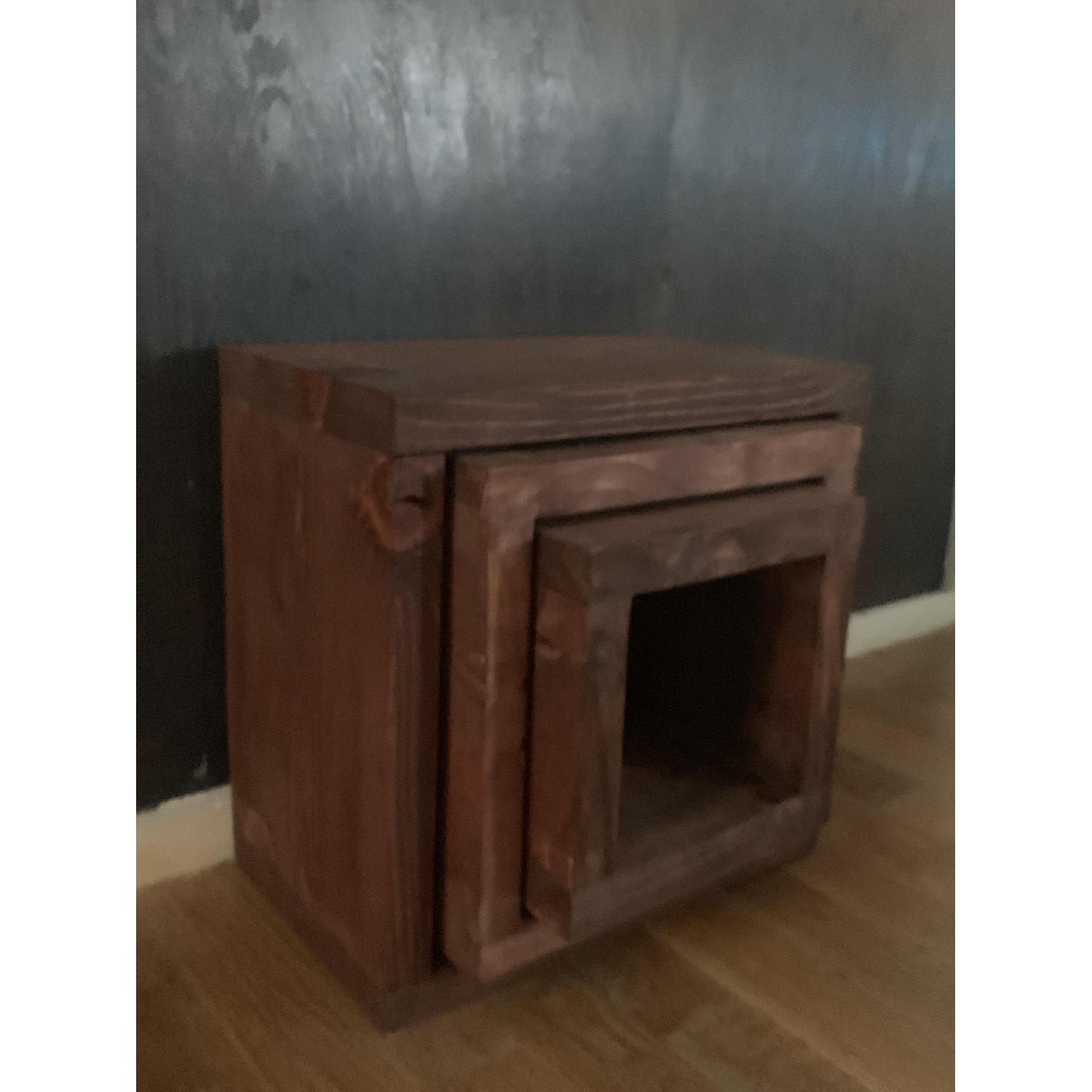 Handmade Contemporary Rustic Cube End Tables - image-1