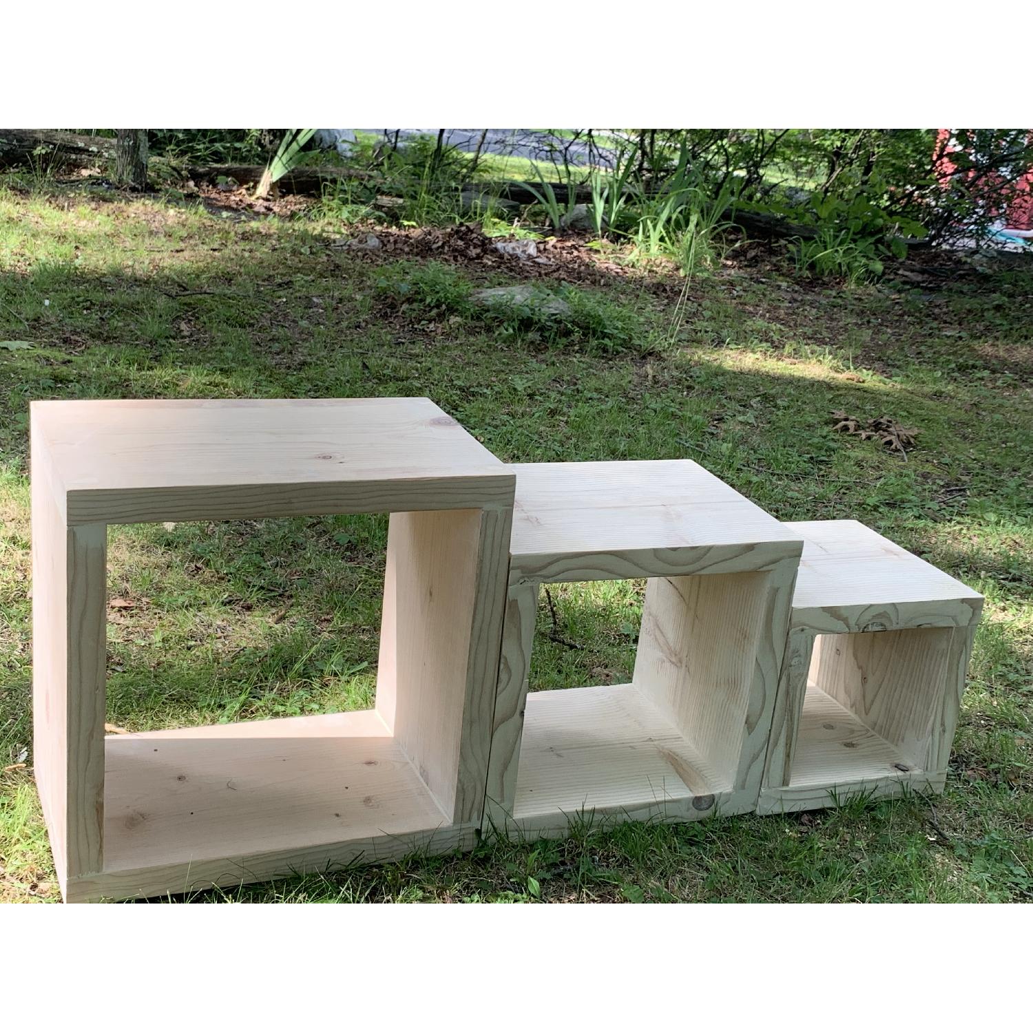 Handmade Contemporary Rustic Cube End Tables - image-5