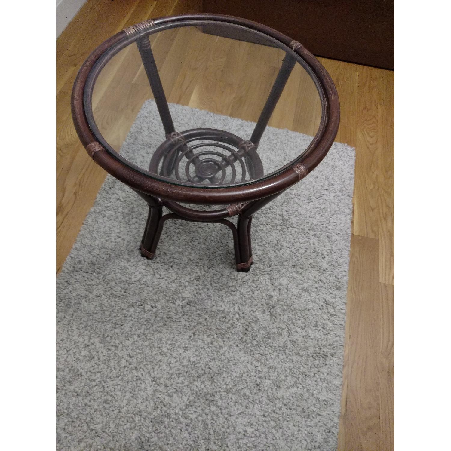 Rattan Wicker Round Coffee Table - image-1