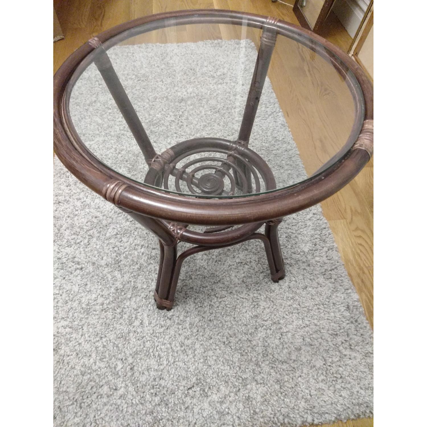 Rattan Wicker Round Coffee Table - image-2