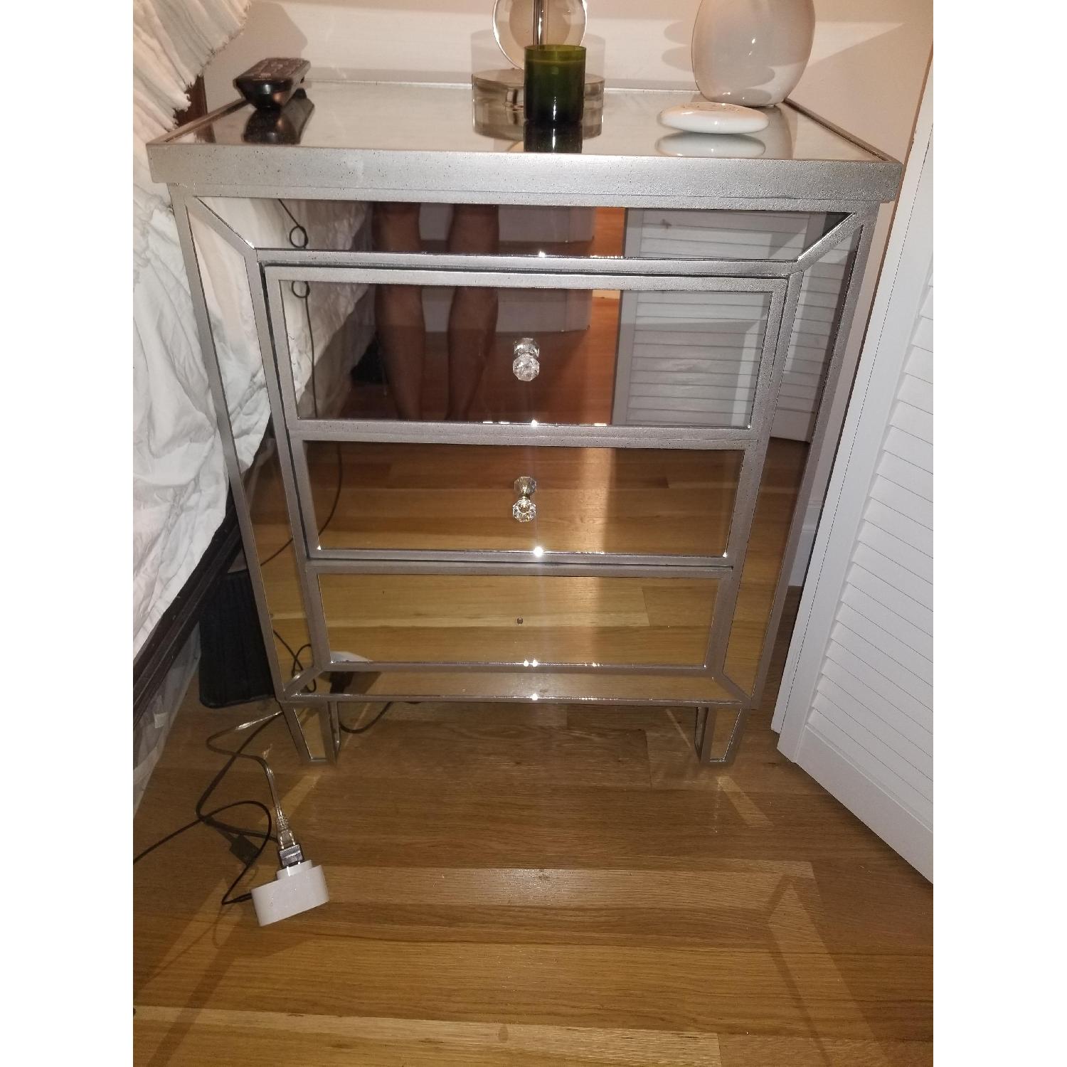 One Kings Lane Mirrored 3 Drawer Nightstands - image-1