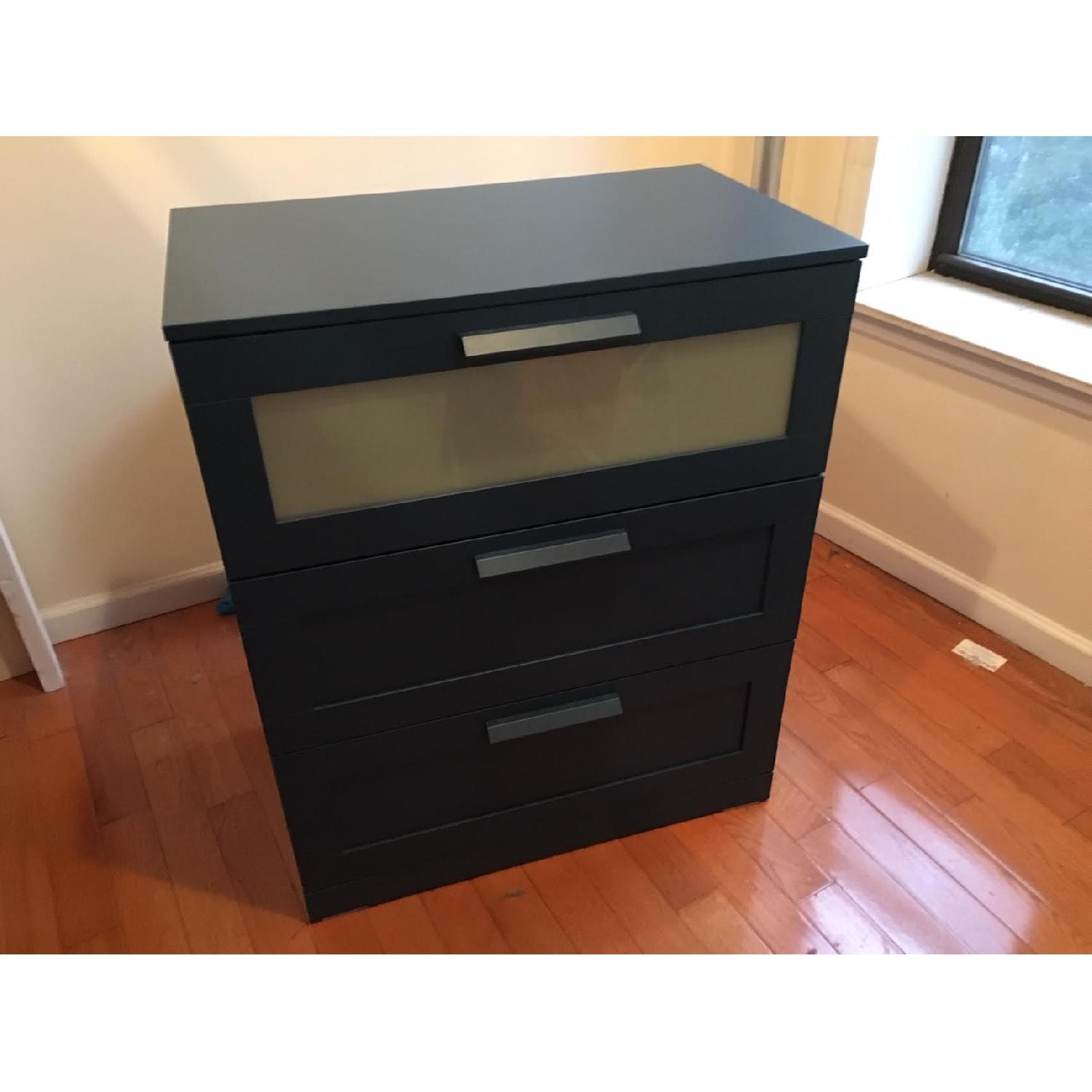 Ikea Brimnes Blue 3 Drawer Dresser For Sale On Aptdeco