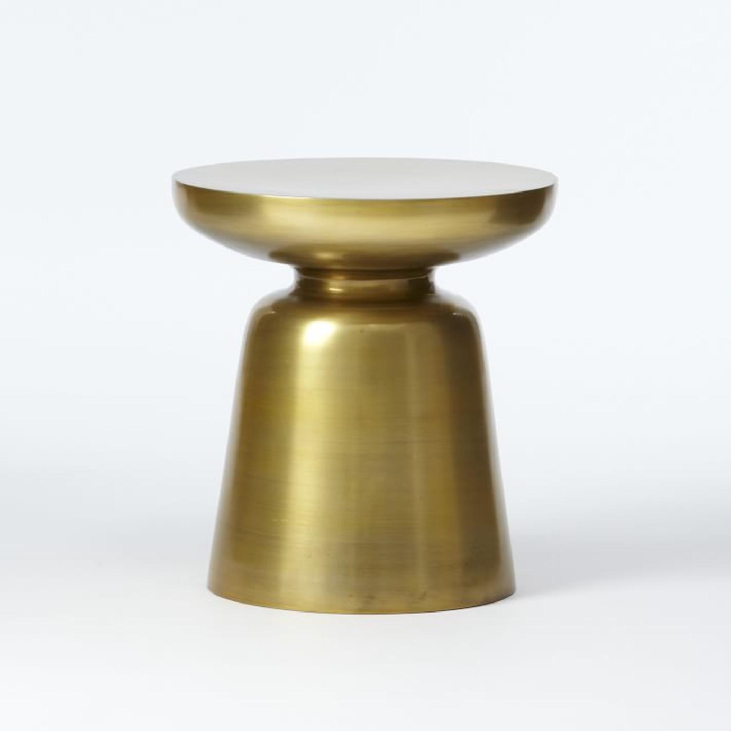 West Elm Martini Side Table Antique Brass - image-1