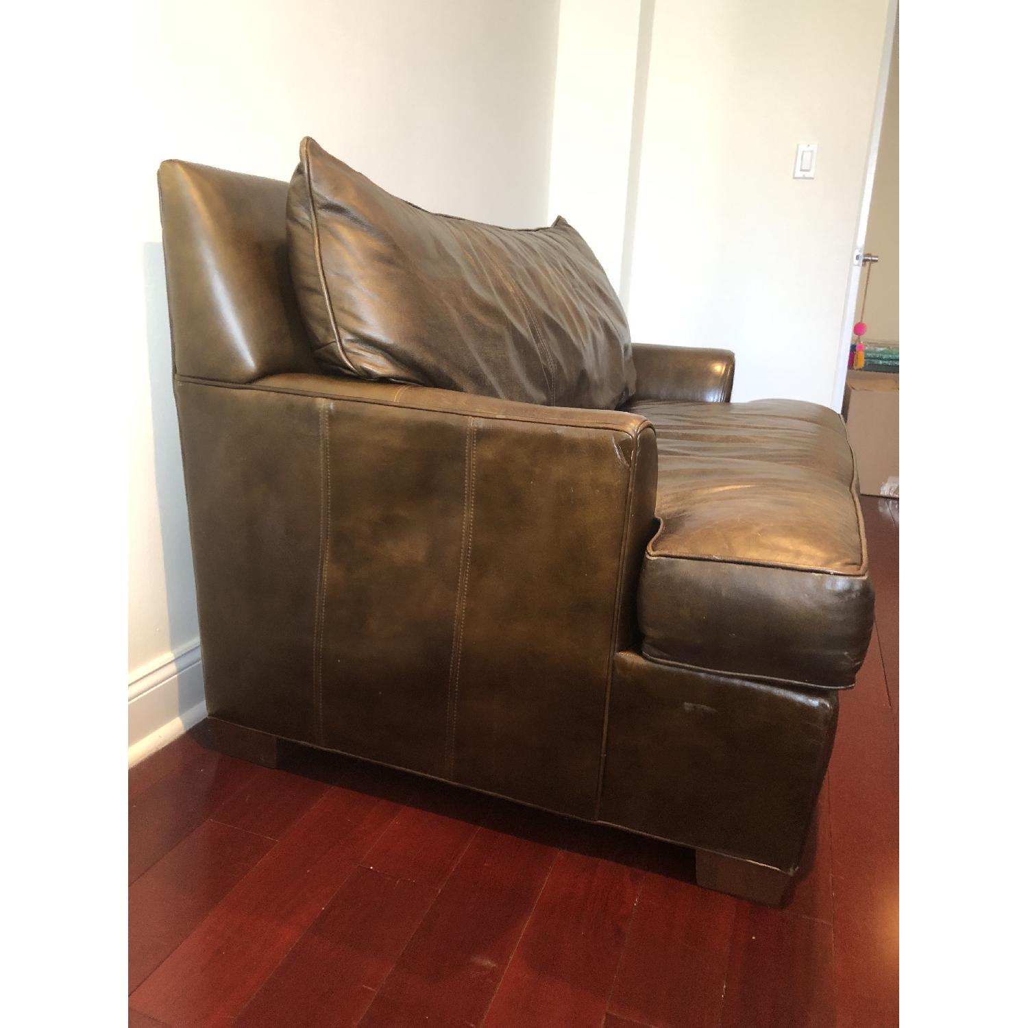 Ethan Allen Leather Sleeper Loveseat AptDeco