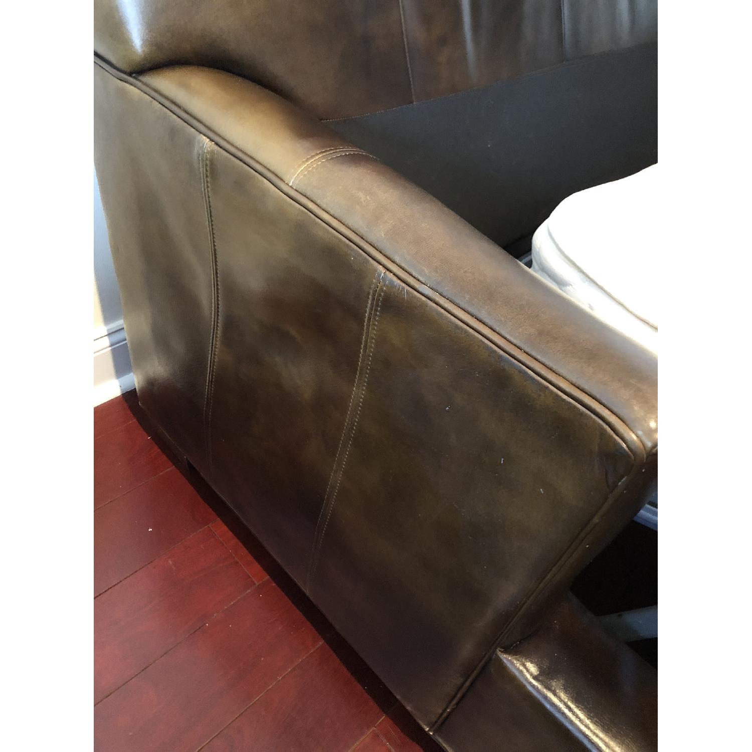 Ethan Allen Leather Sleeper Loveseat - image-3