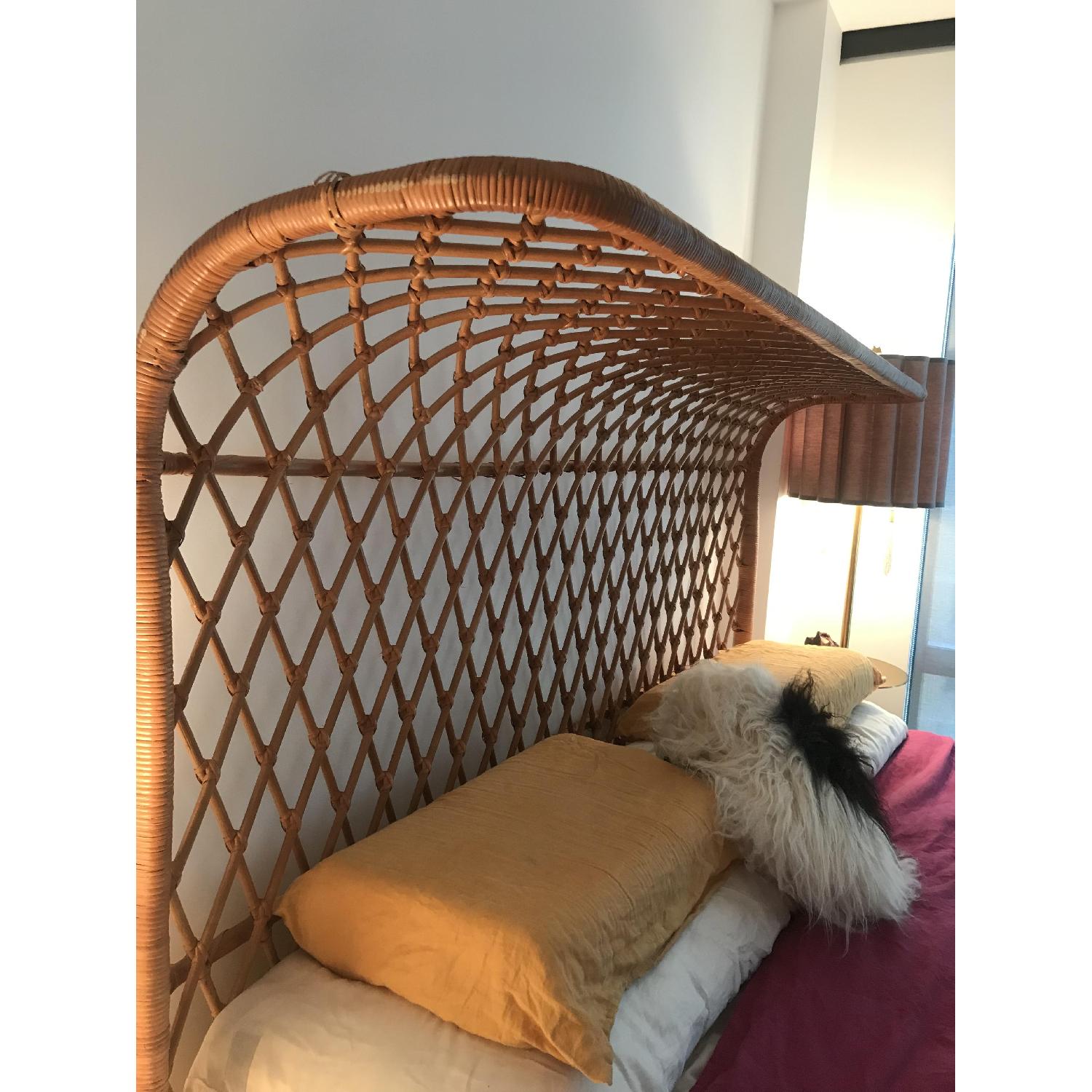 Anthropologie Curved Rattan King Bed - image-7