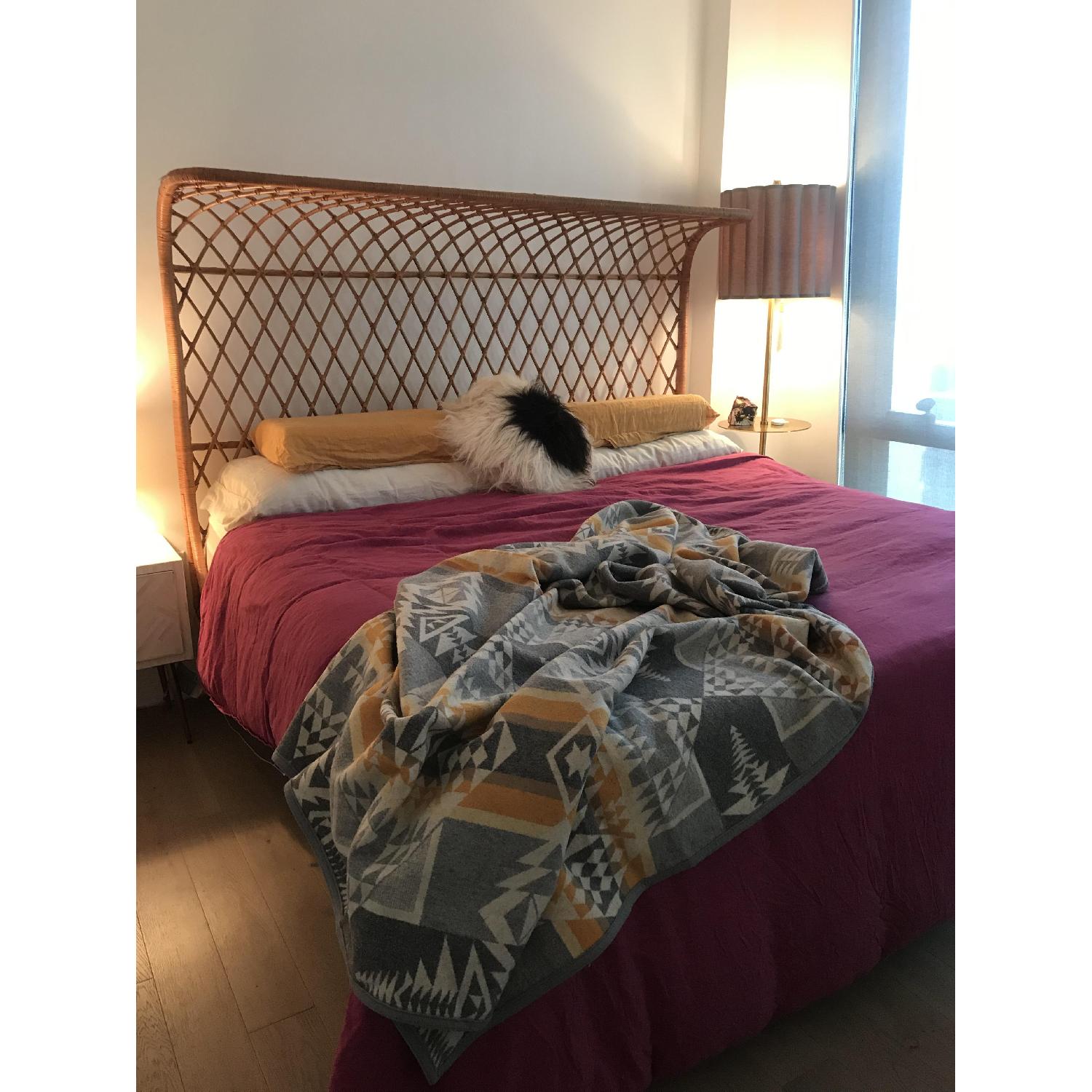 Anthropologie Curved Rattan King Bed - image-6