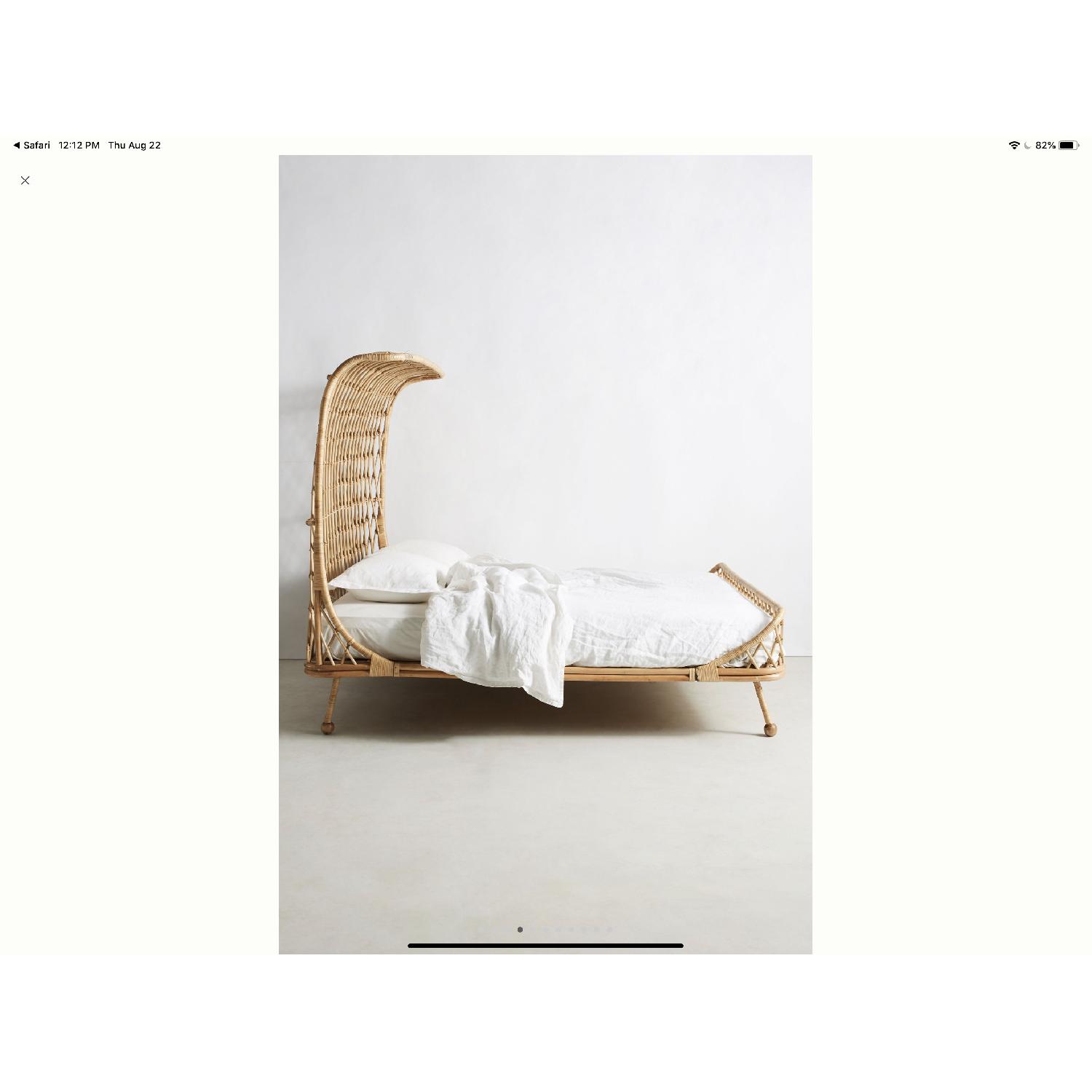 Anthropologie Curved Rattan King Bed - image-4