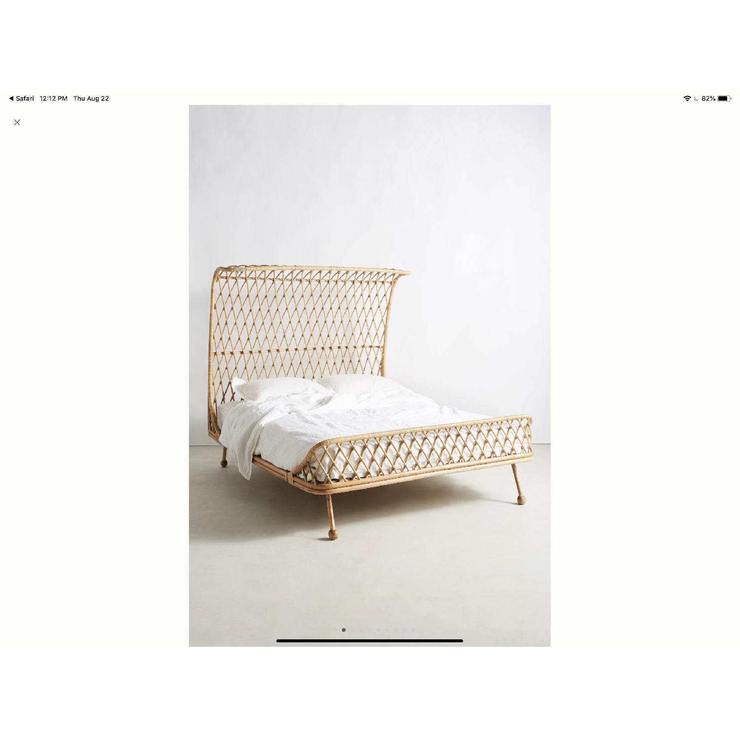 Anthropologie Curved Rattan King Bed - image-5
