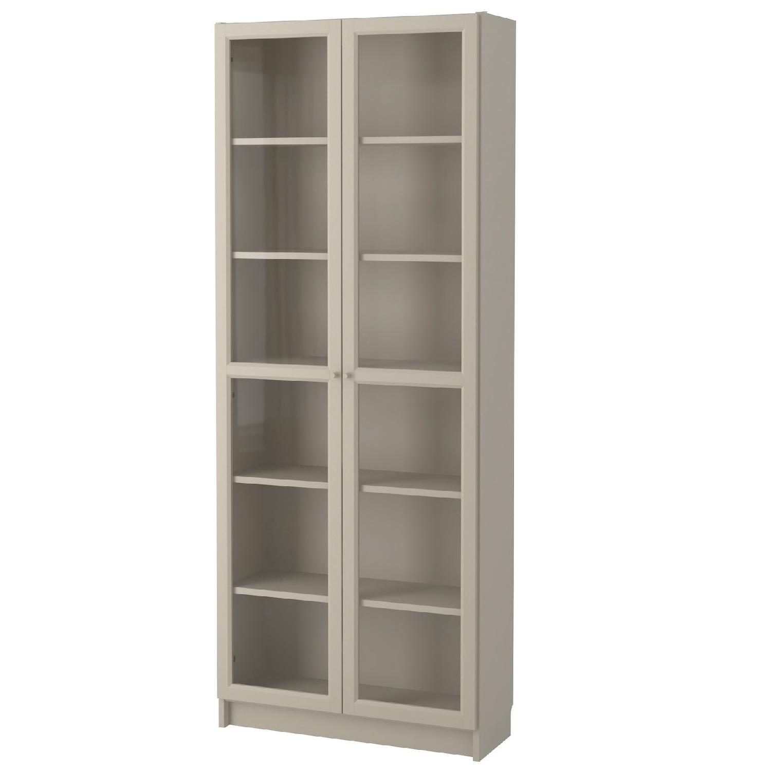 Ikea Billy Bookcase w/ Glass Doors - image-0