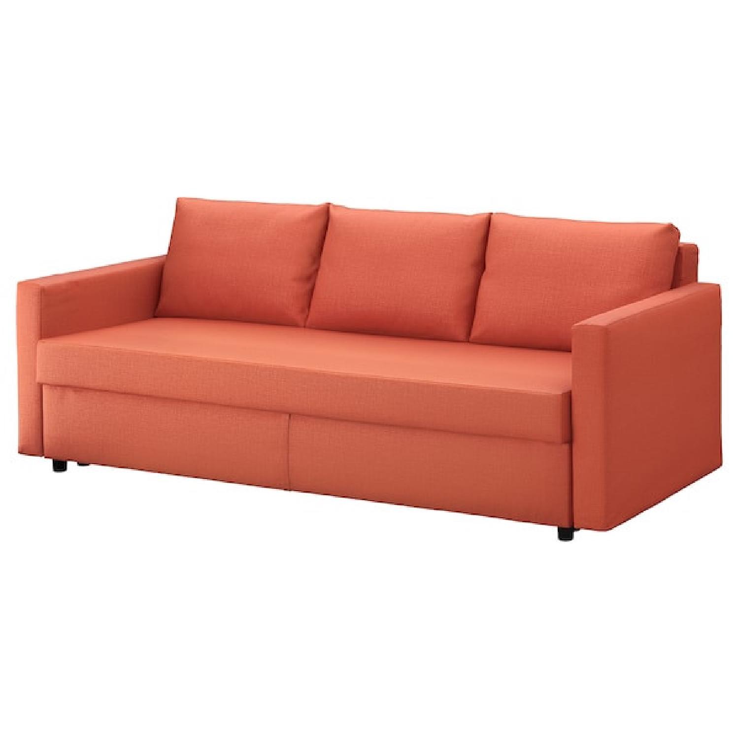 Ikea Friheten Sleeper Sofa in Skiftebo Dark Orange AptDeco